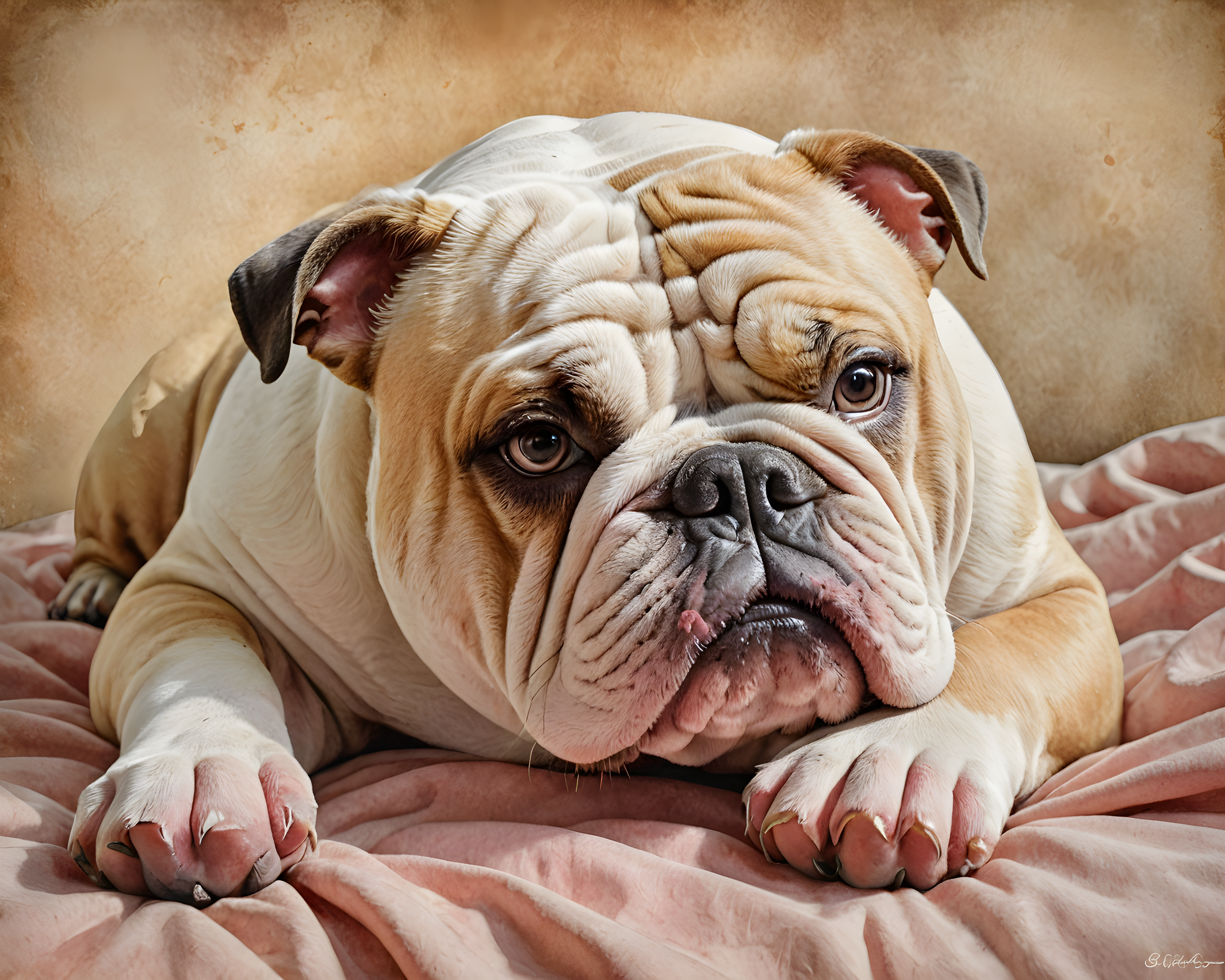 Cheems Bulldog — Watercolor (Romantic)