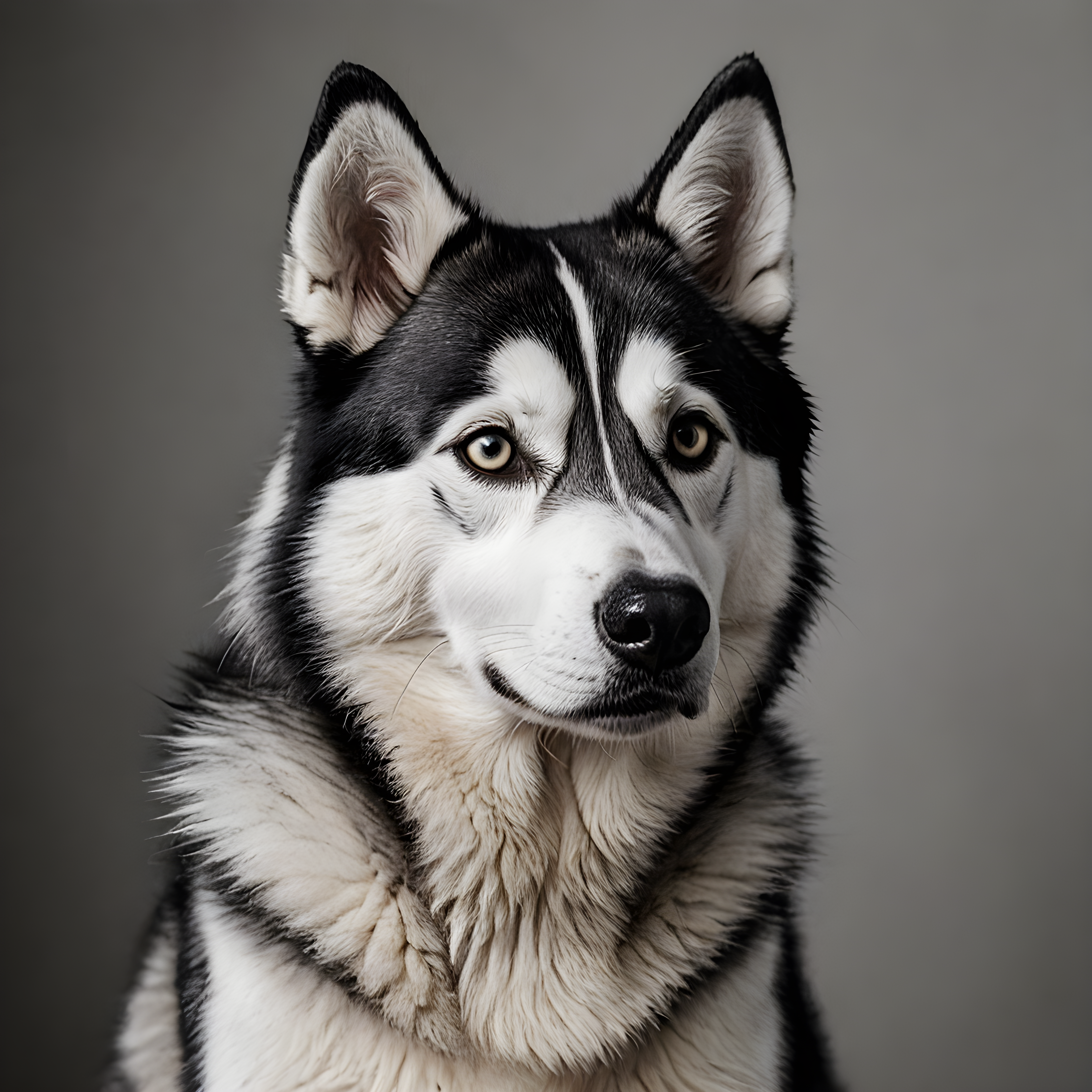 Derpy Husky — Black & White (Aesthetic)