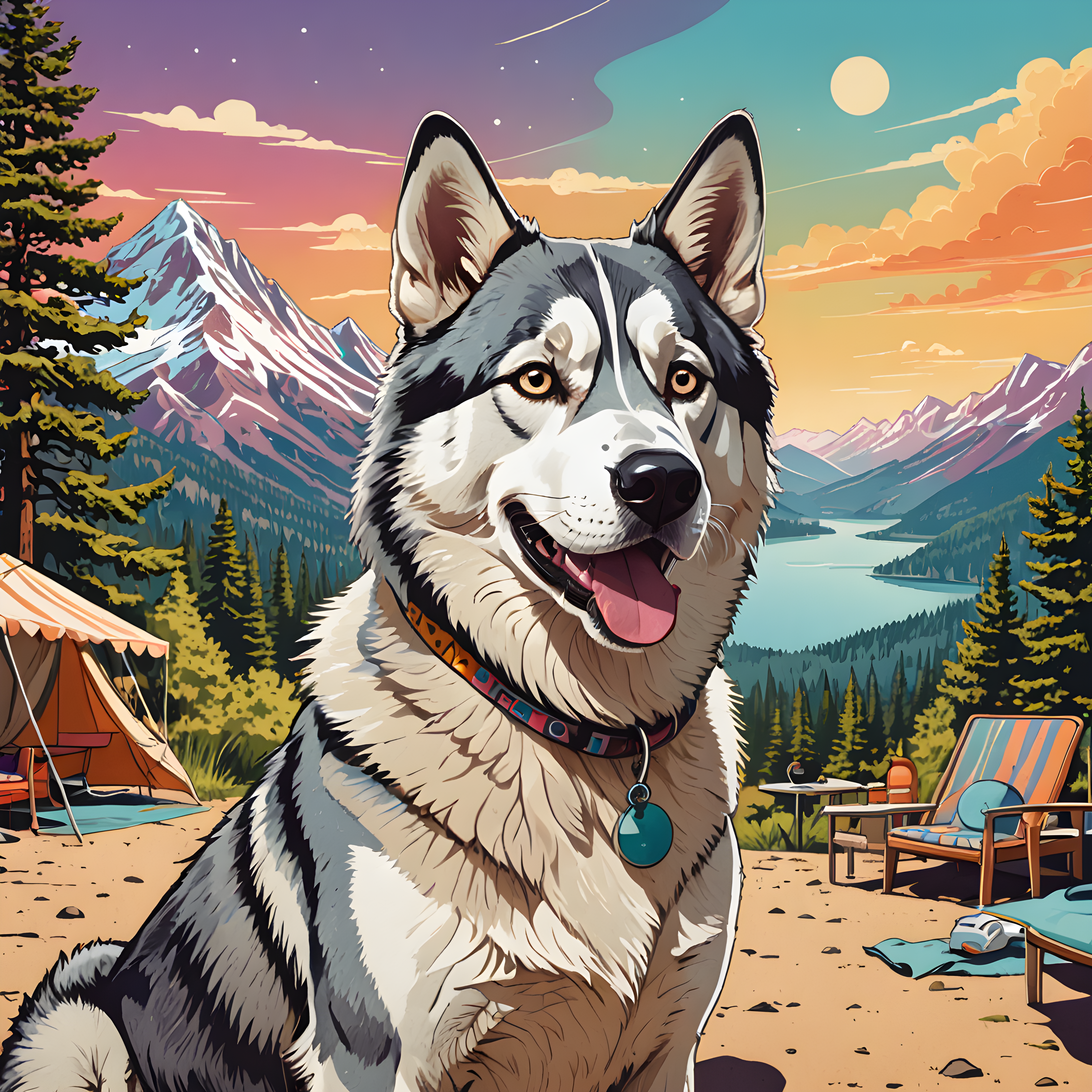 Derpy Husky — Retro (Fantasy)