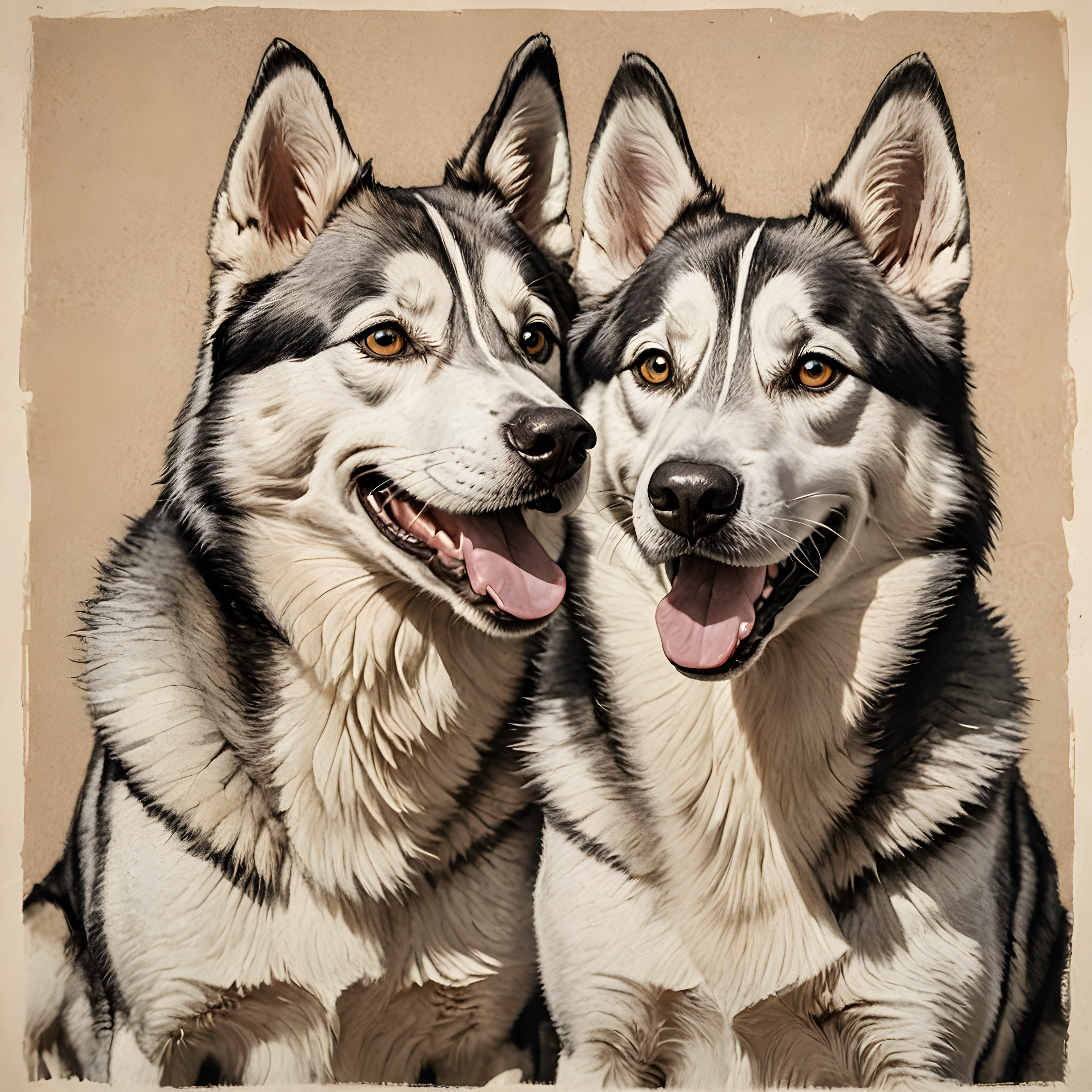 Derpy Husky — Pencil Sketch (Happy)