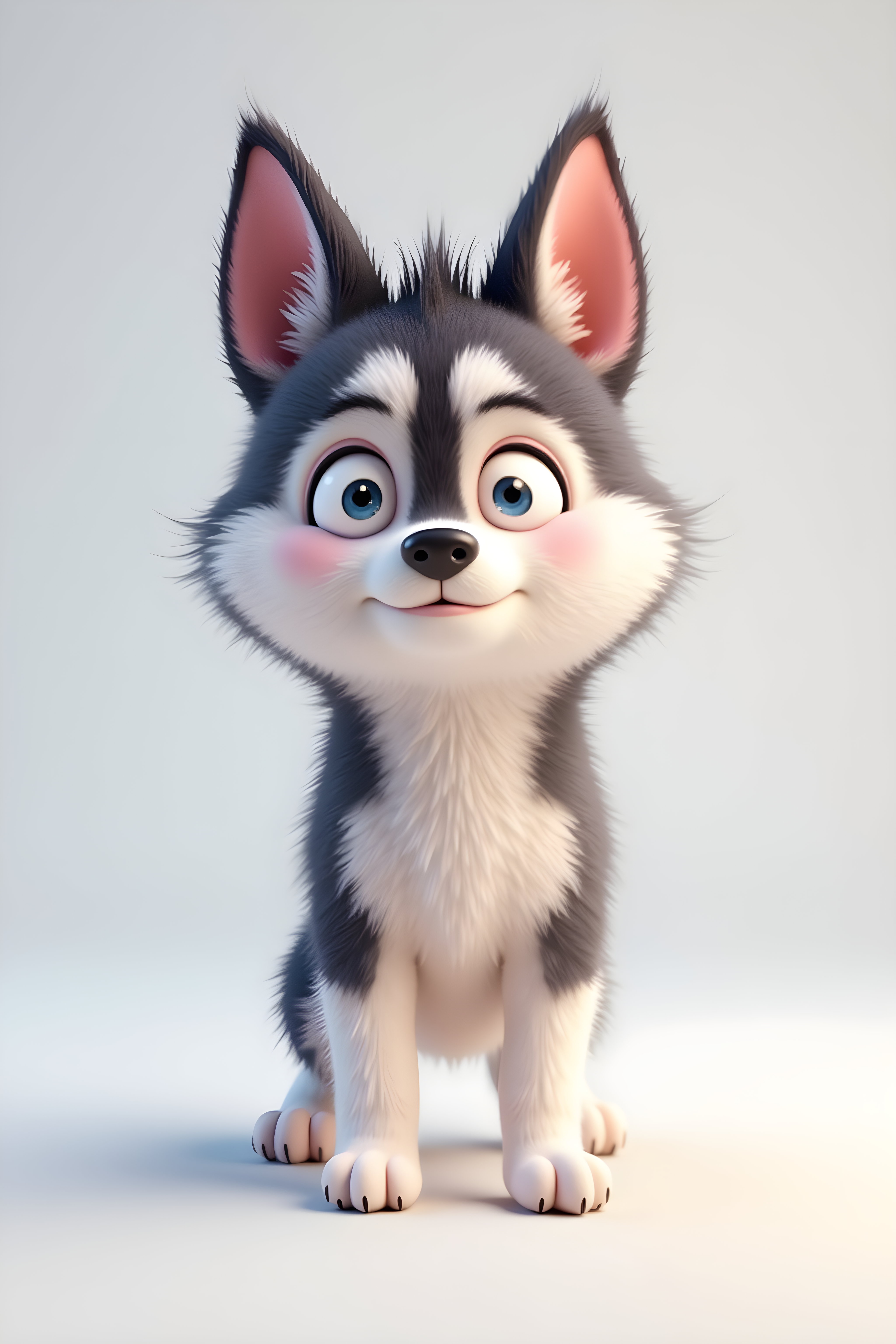 Derpy Husky — 3D Render (Cute)