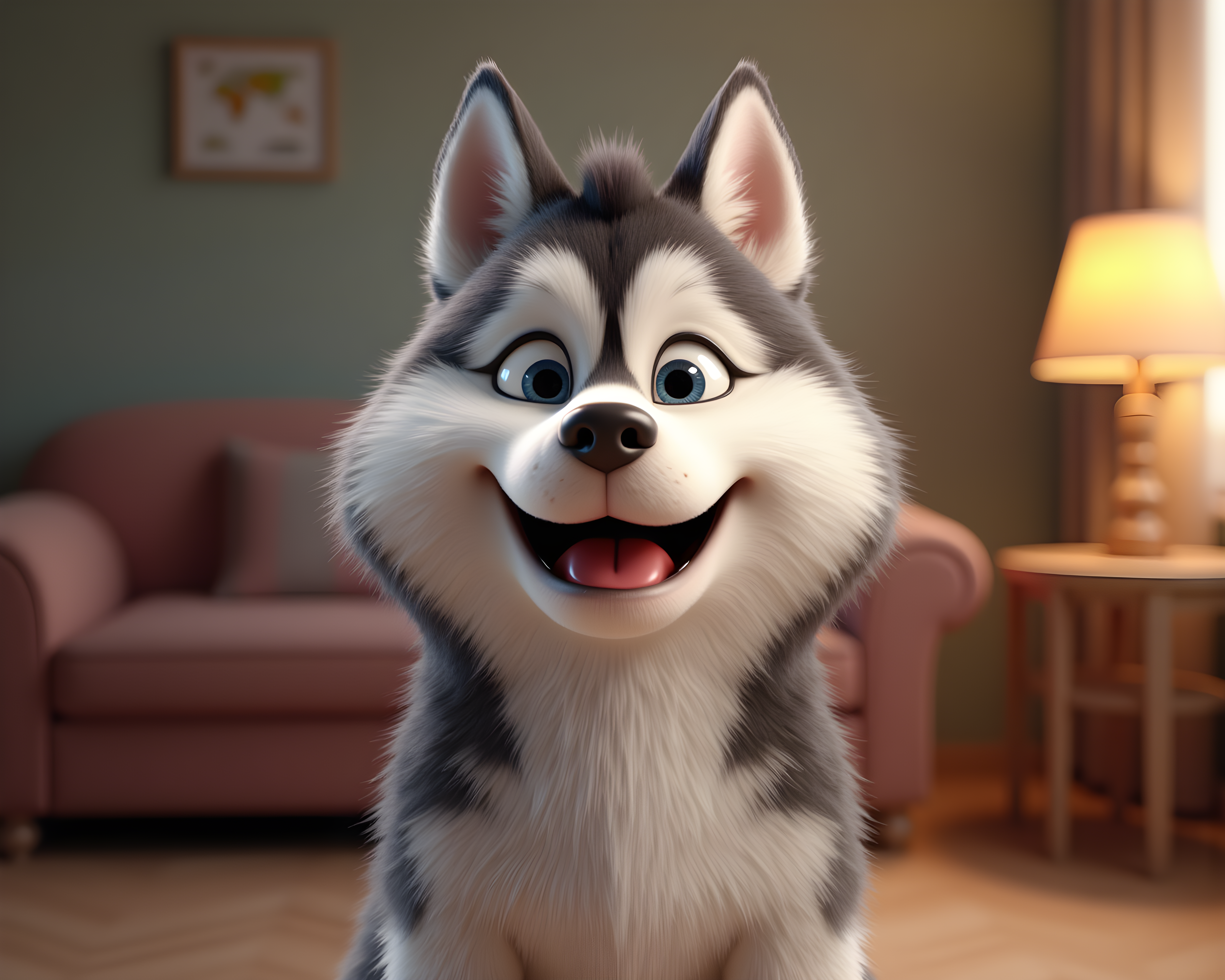 Derpy Husky — 3D Render (Savage)