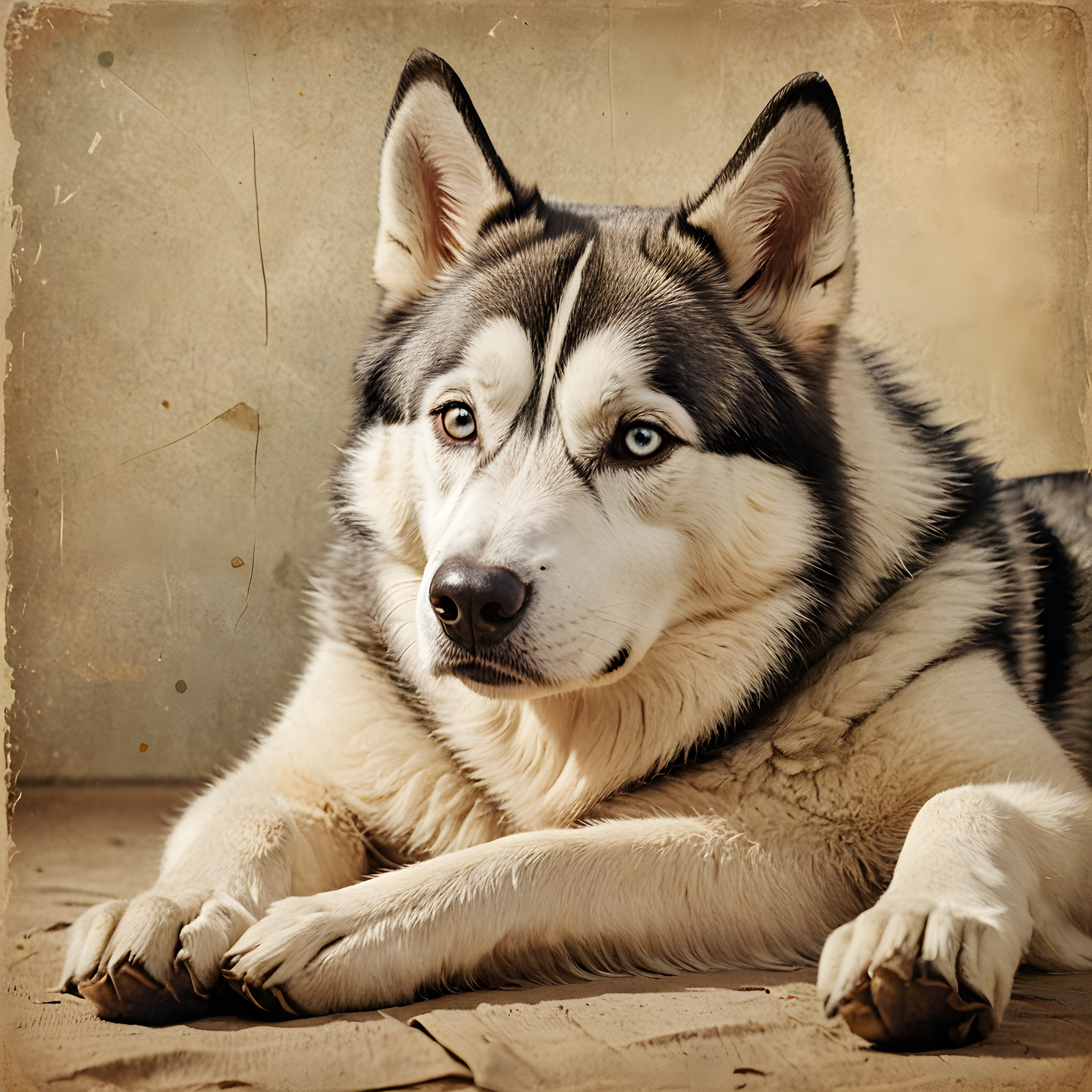 Derpy Husky — Vintage Poster (Emotional)