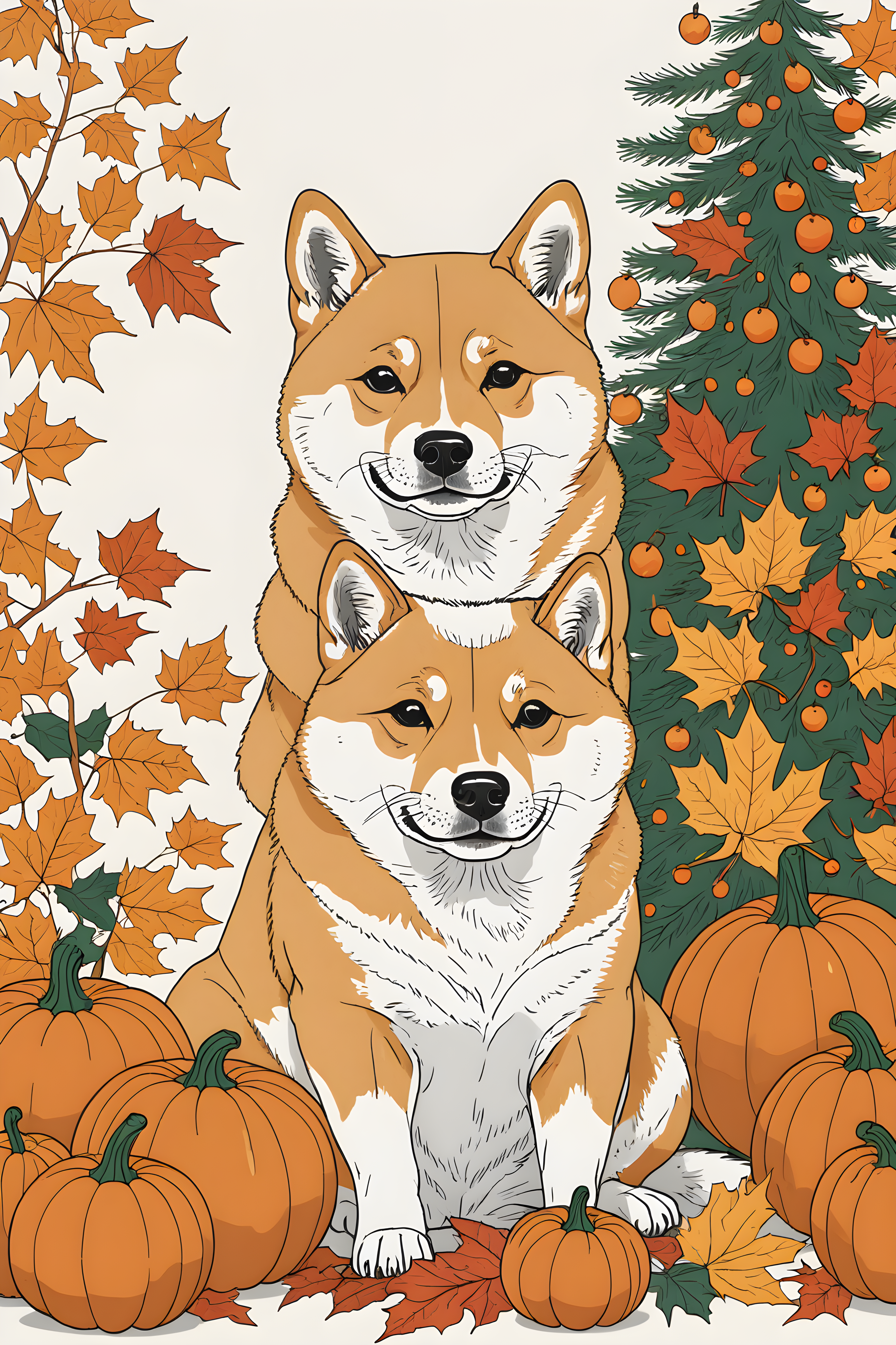 Doge Shiba — Minimalist Line Art (Seasonal)