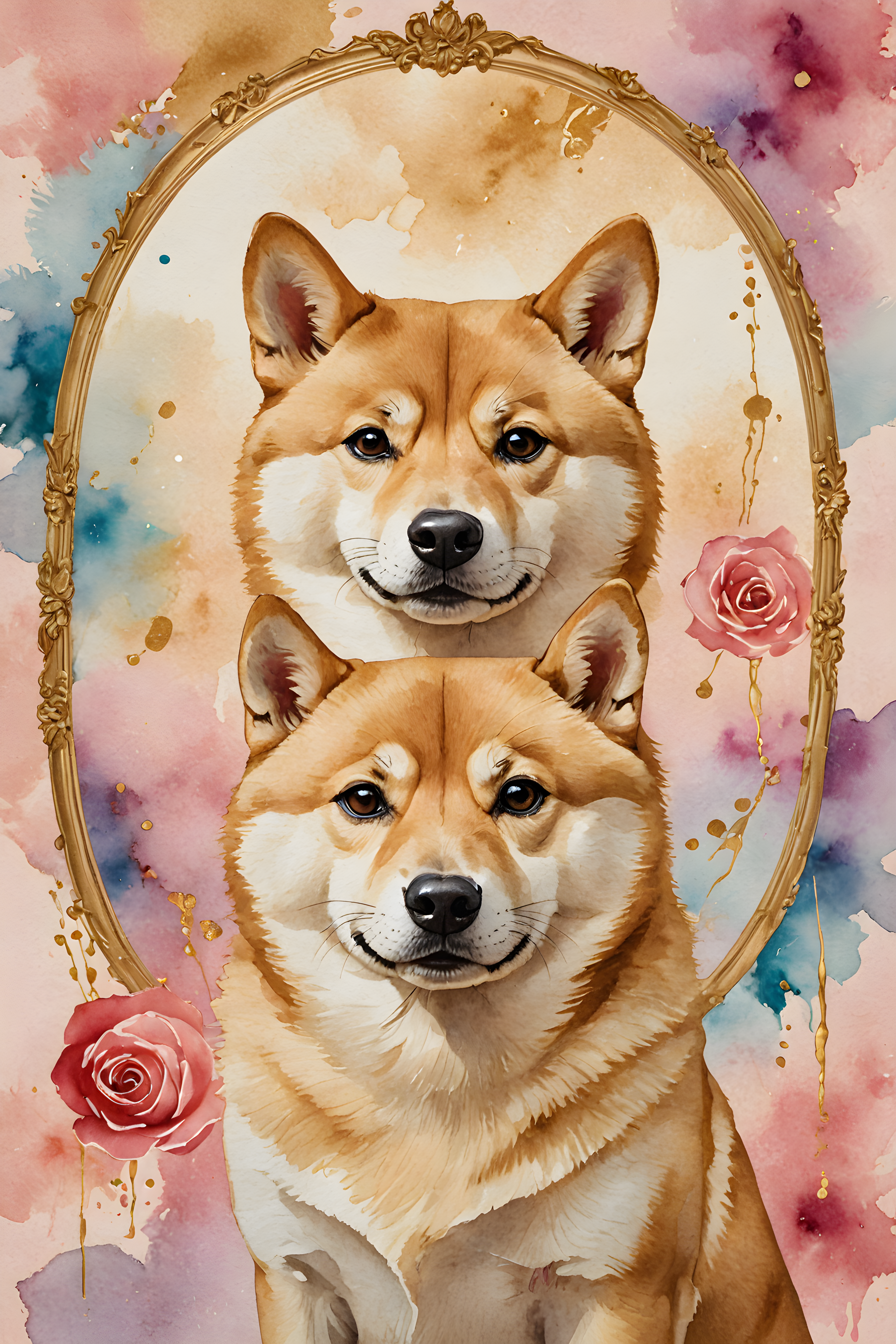 Doge Shiba — Watercolor (Luxury)