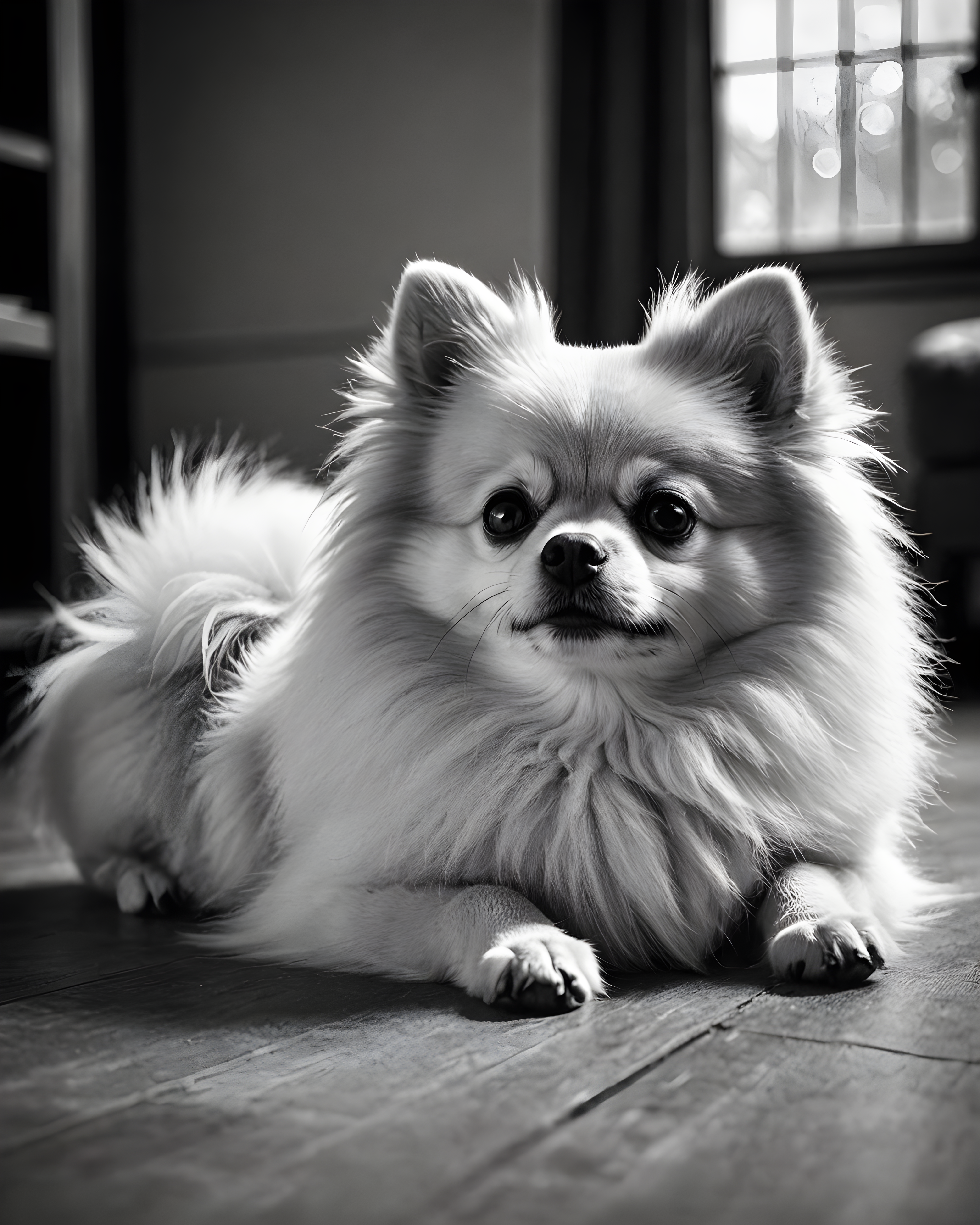 Judgmental Pomeranian — Black & White (Fantasy)
