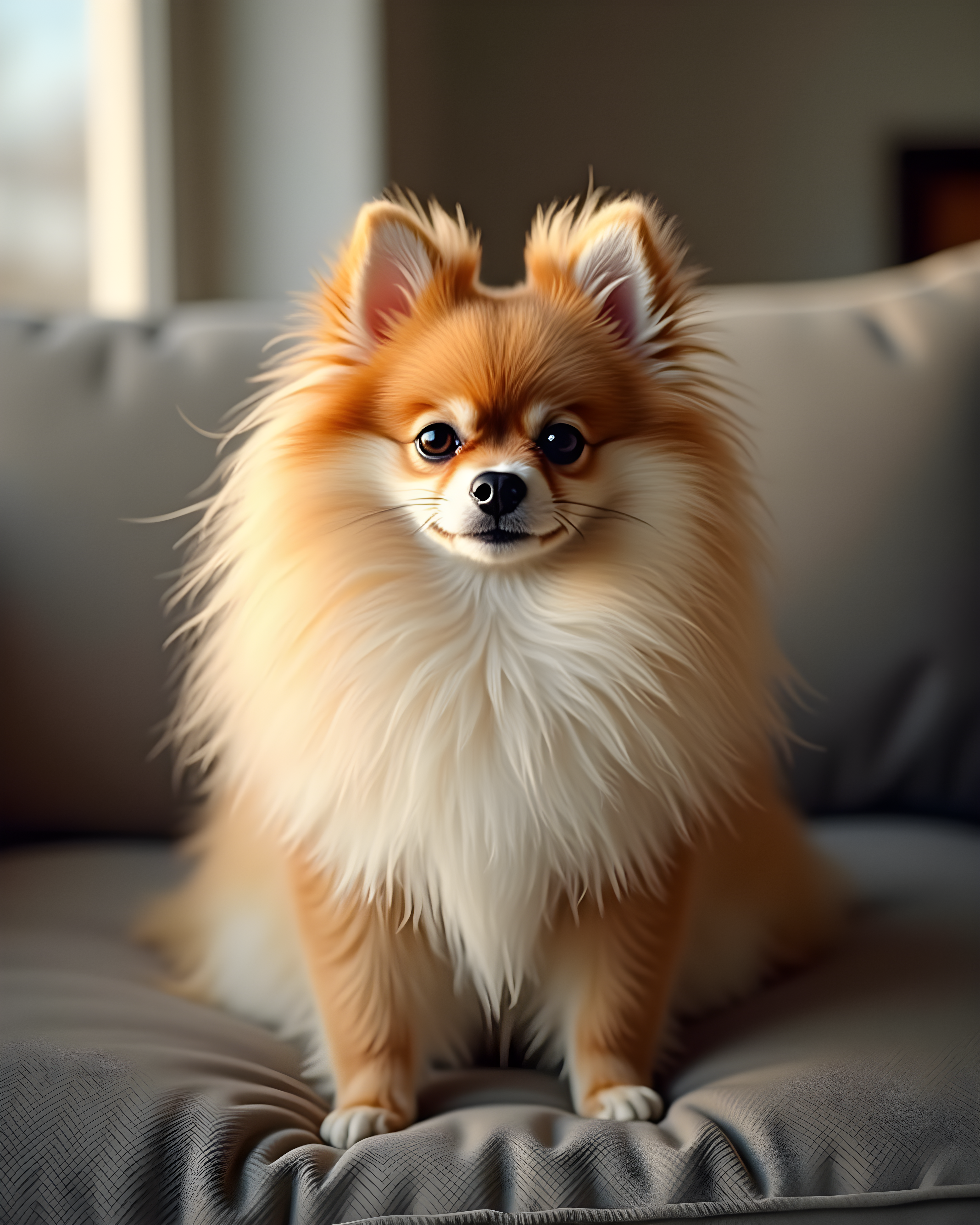 Judgmental Pomeranian — Hyper-Realistic (Lifestyle)