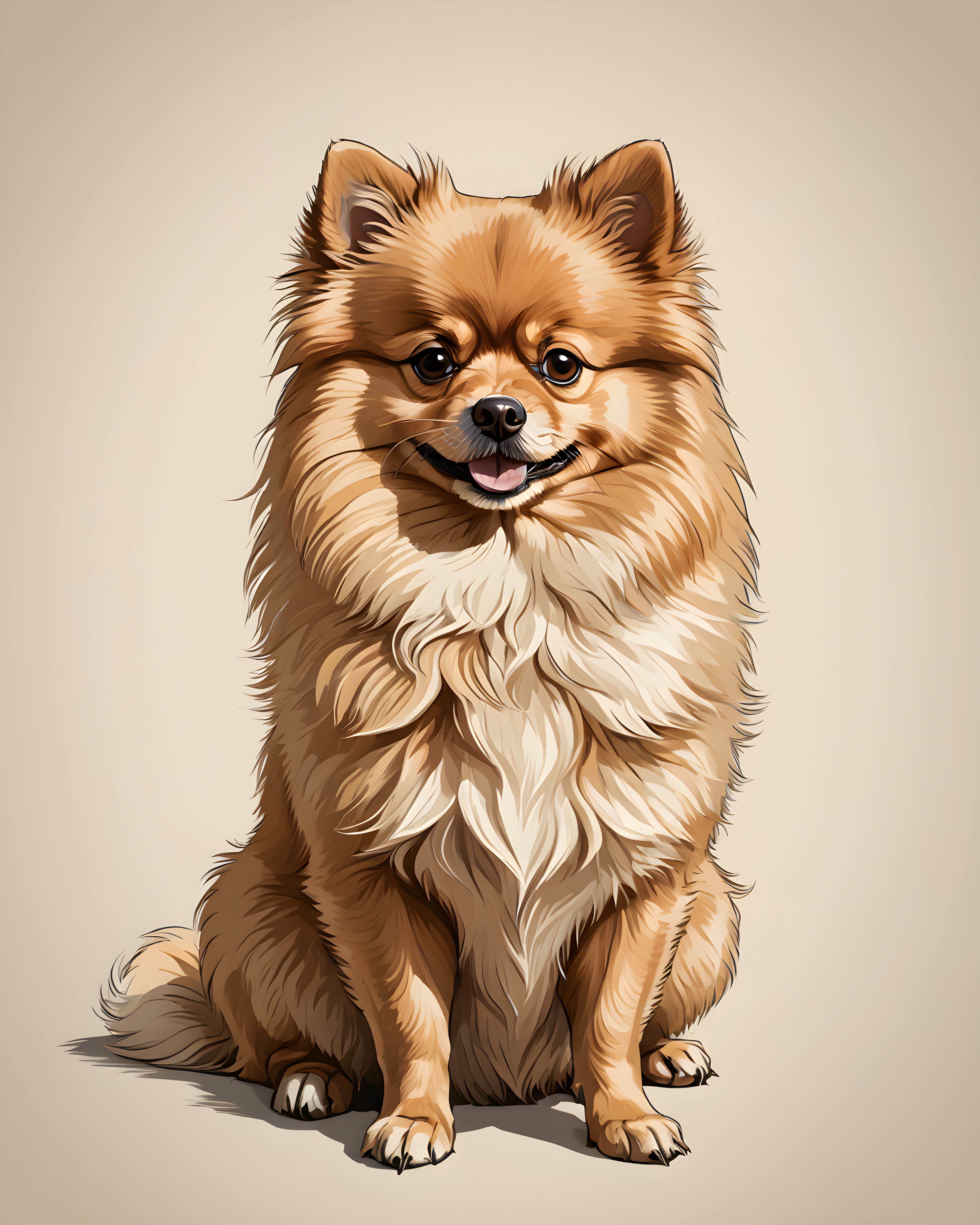 Judgmental Pomeranian — Line Art (Motivational)
