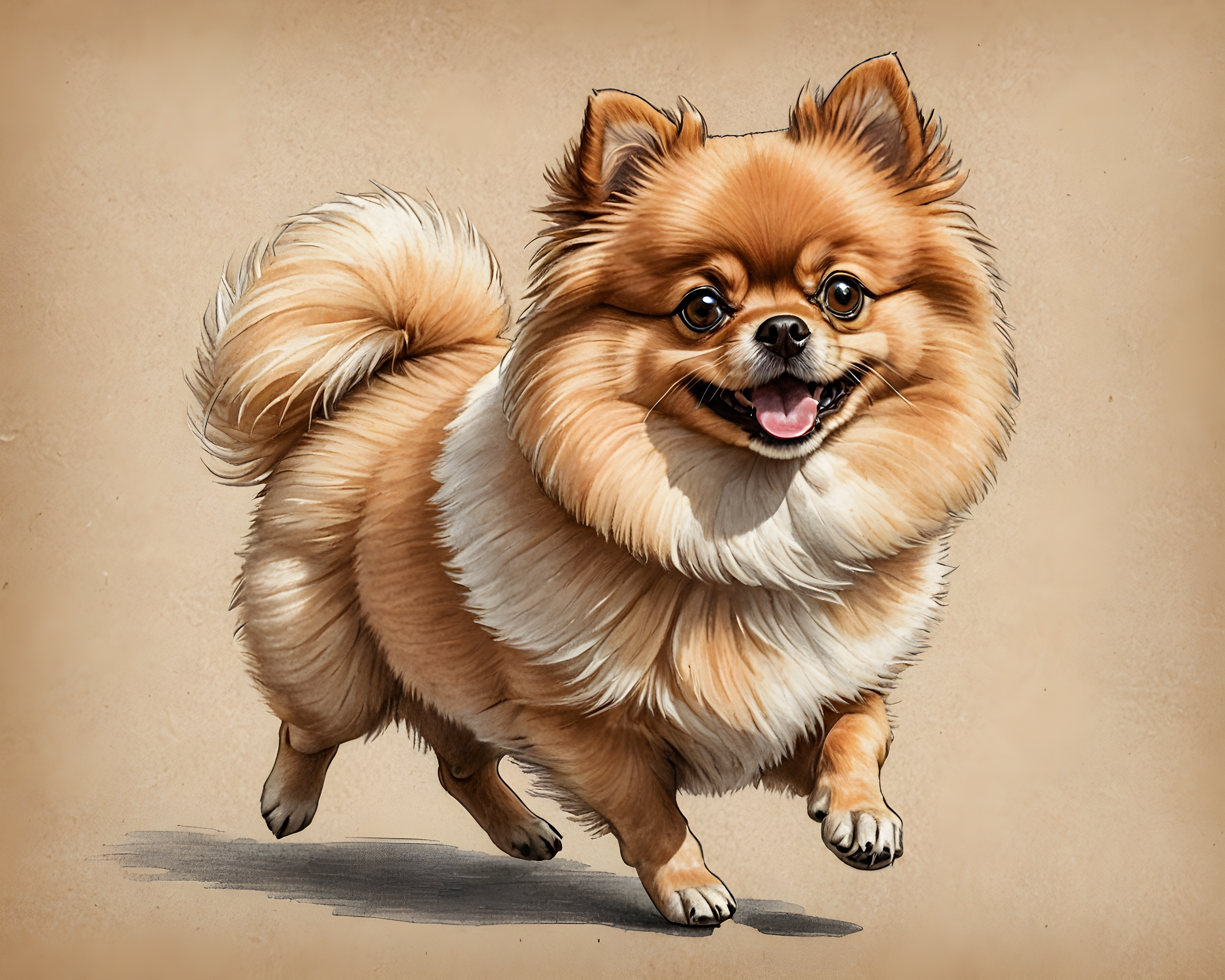 Judgmental Pomeranian — Pencil Sketch (Cute)