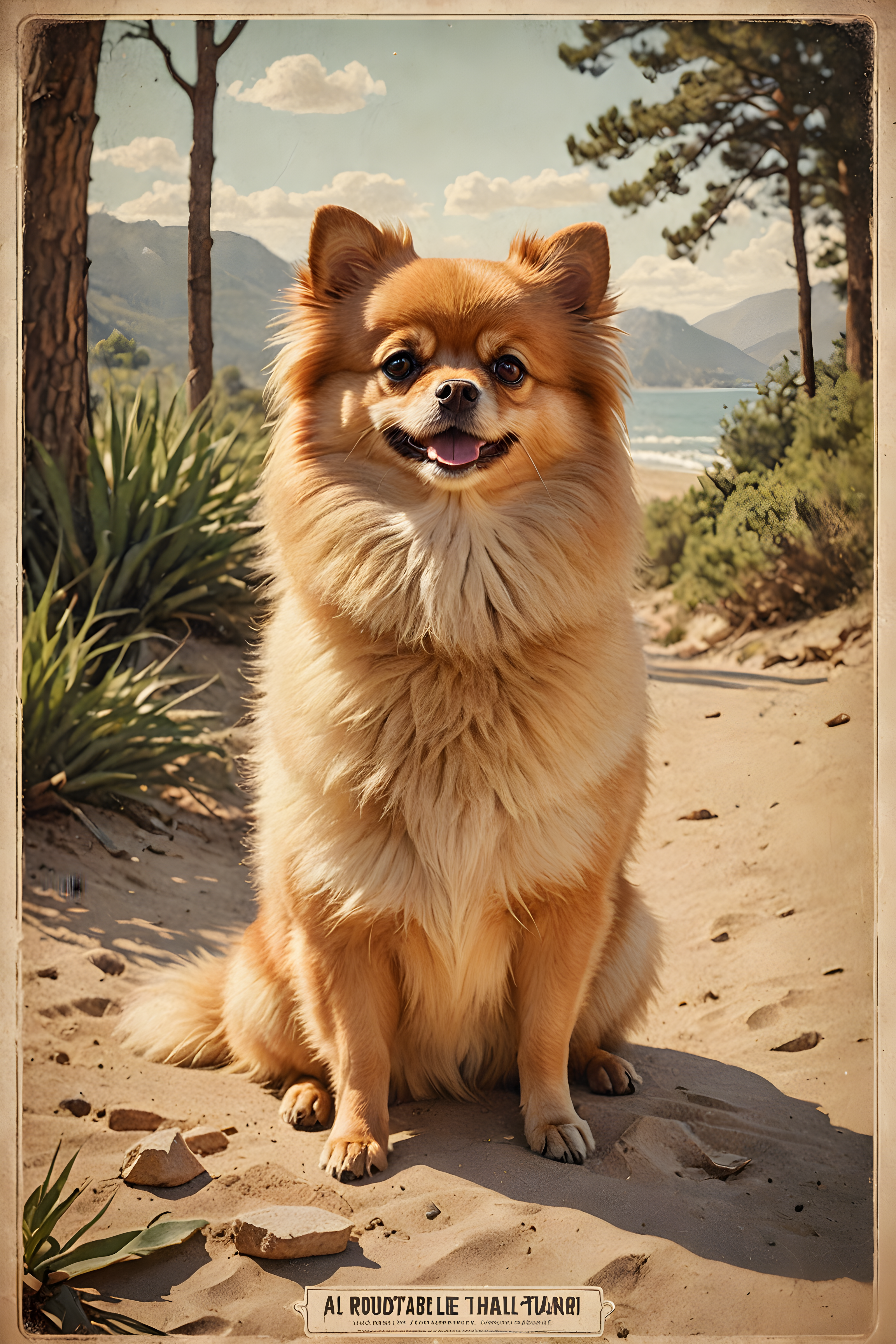 Judgmental Pomeranian — Vintage Poster (Romantic)