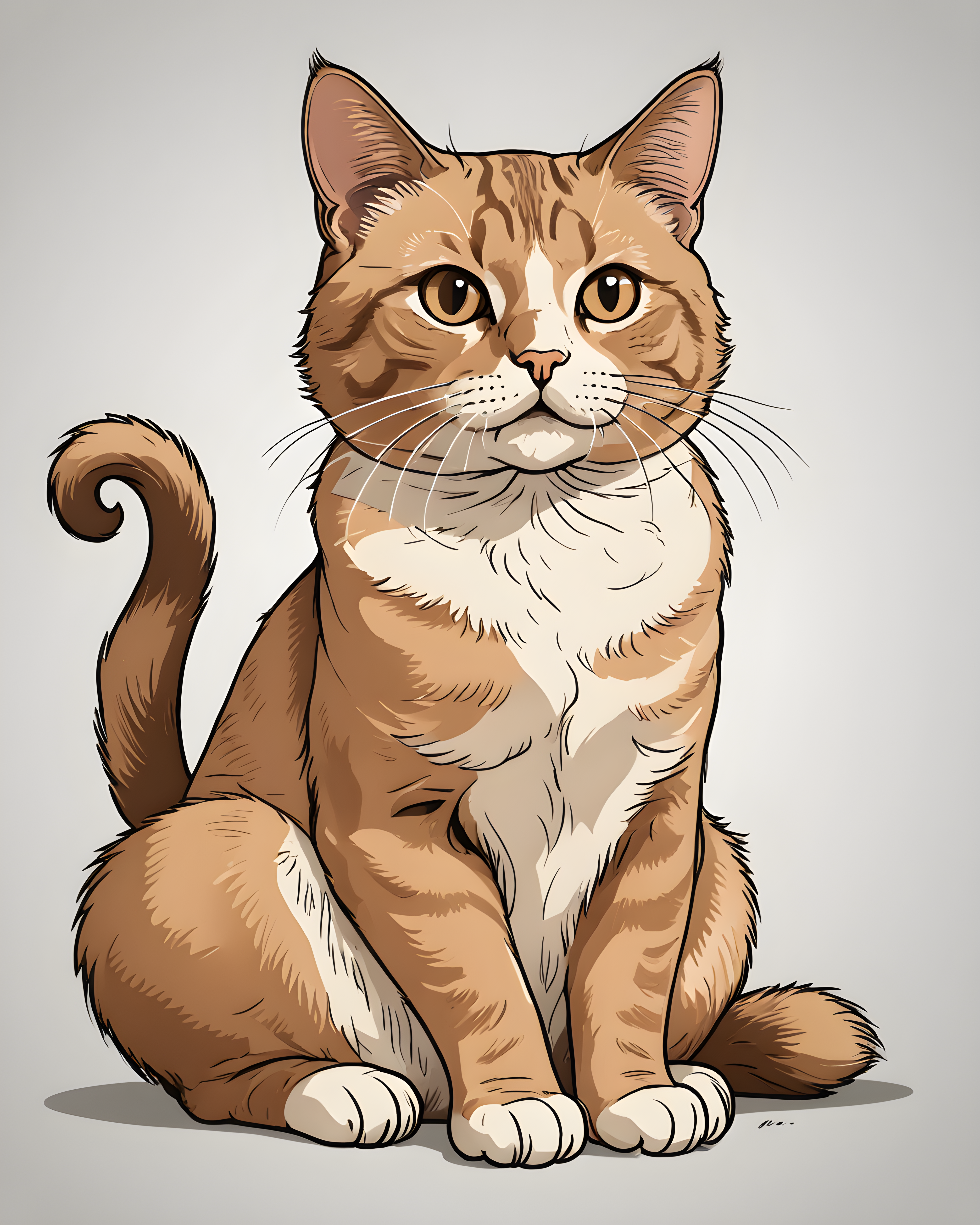 Loaf Cat — Line Art (Playful)