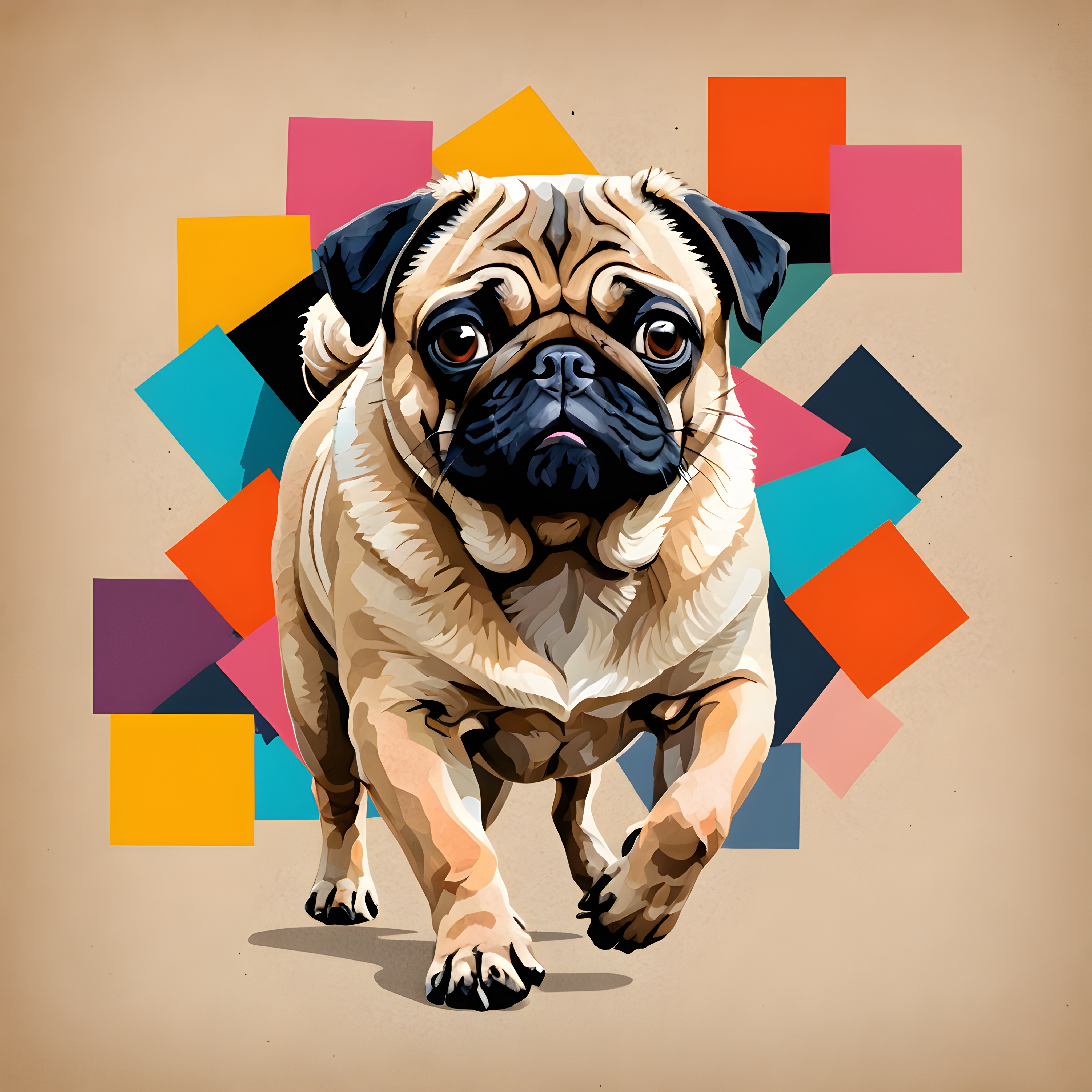 Side Eye Pug — Abstract (Aesthetic)