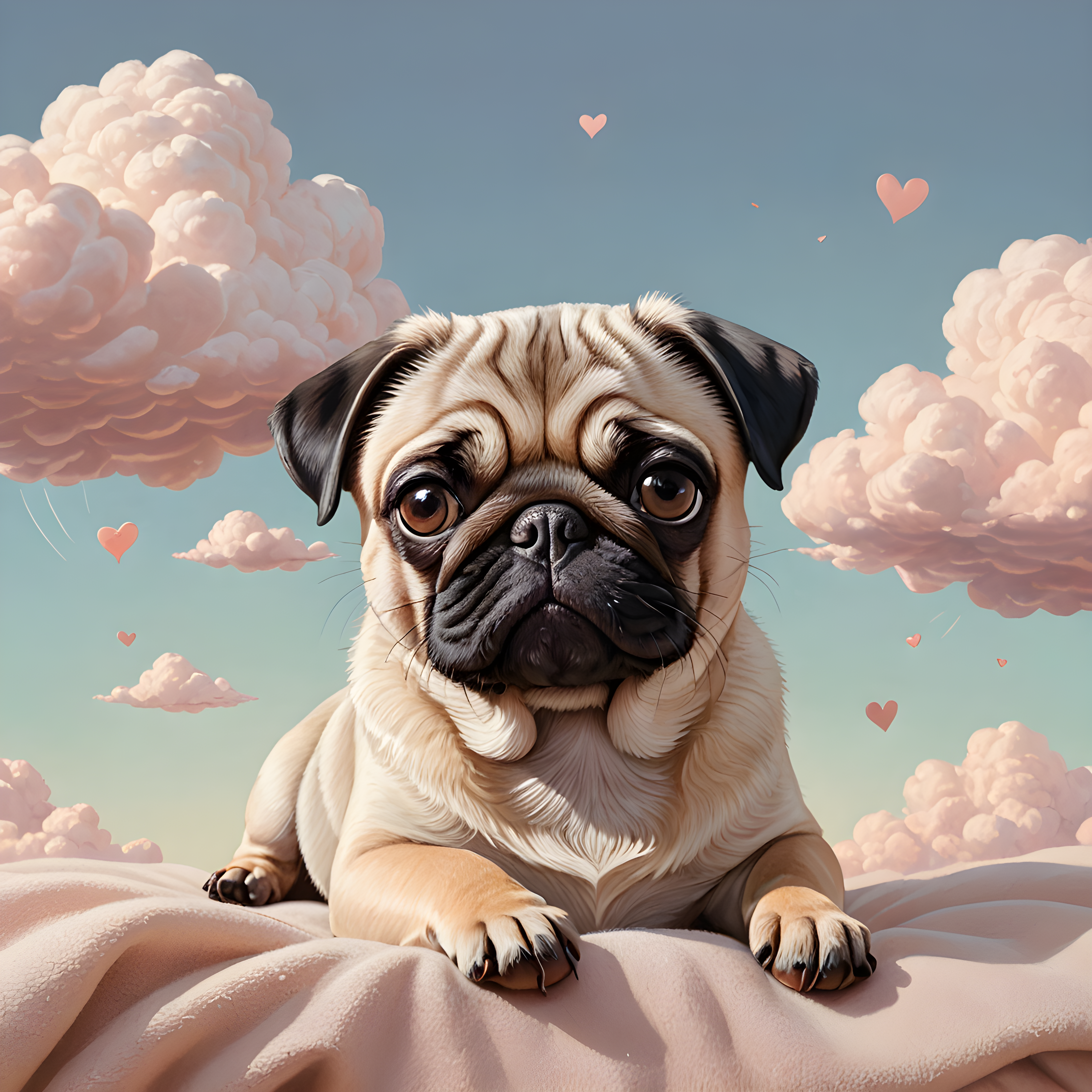 Side Eye Pug — Nursery (Romantic)