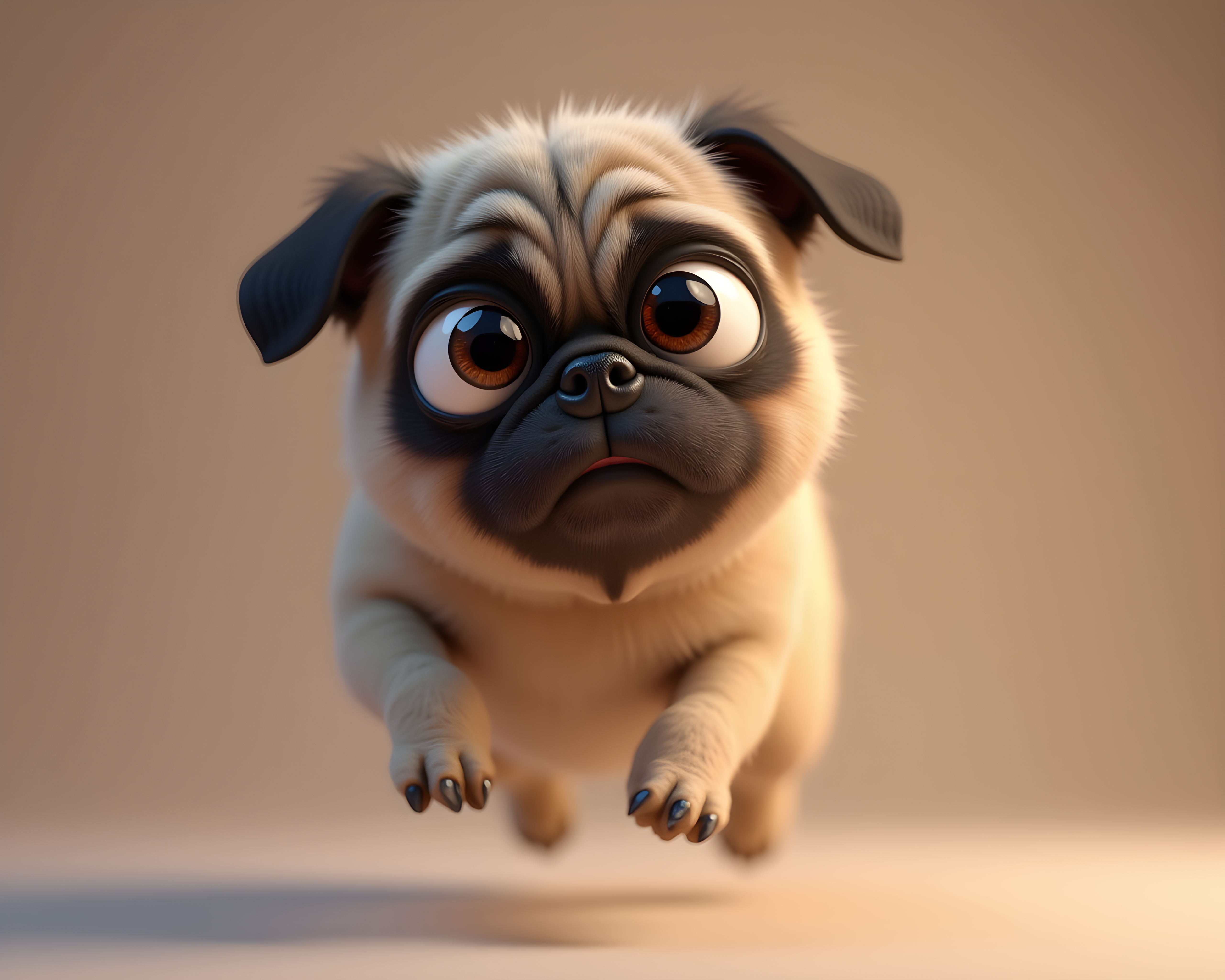 Side Eye Pug — 3D Render (Emotional)