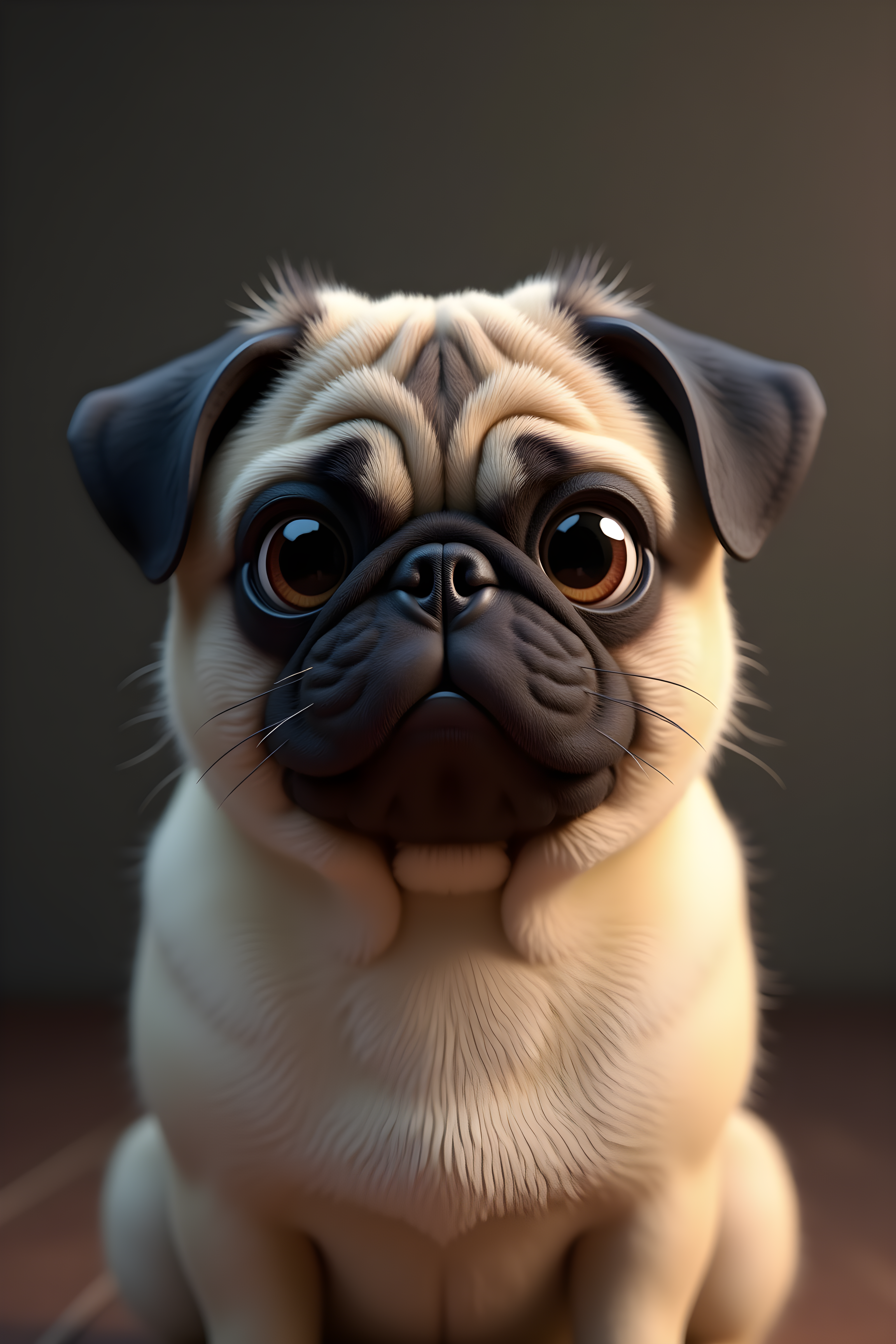 Side Eye Pug — 3D Render (Emotional)