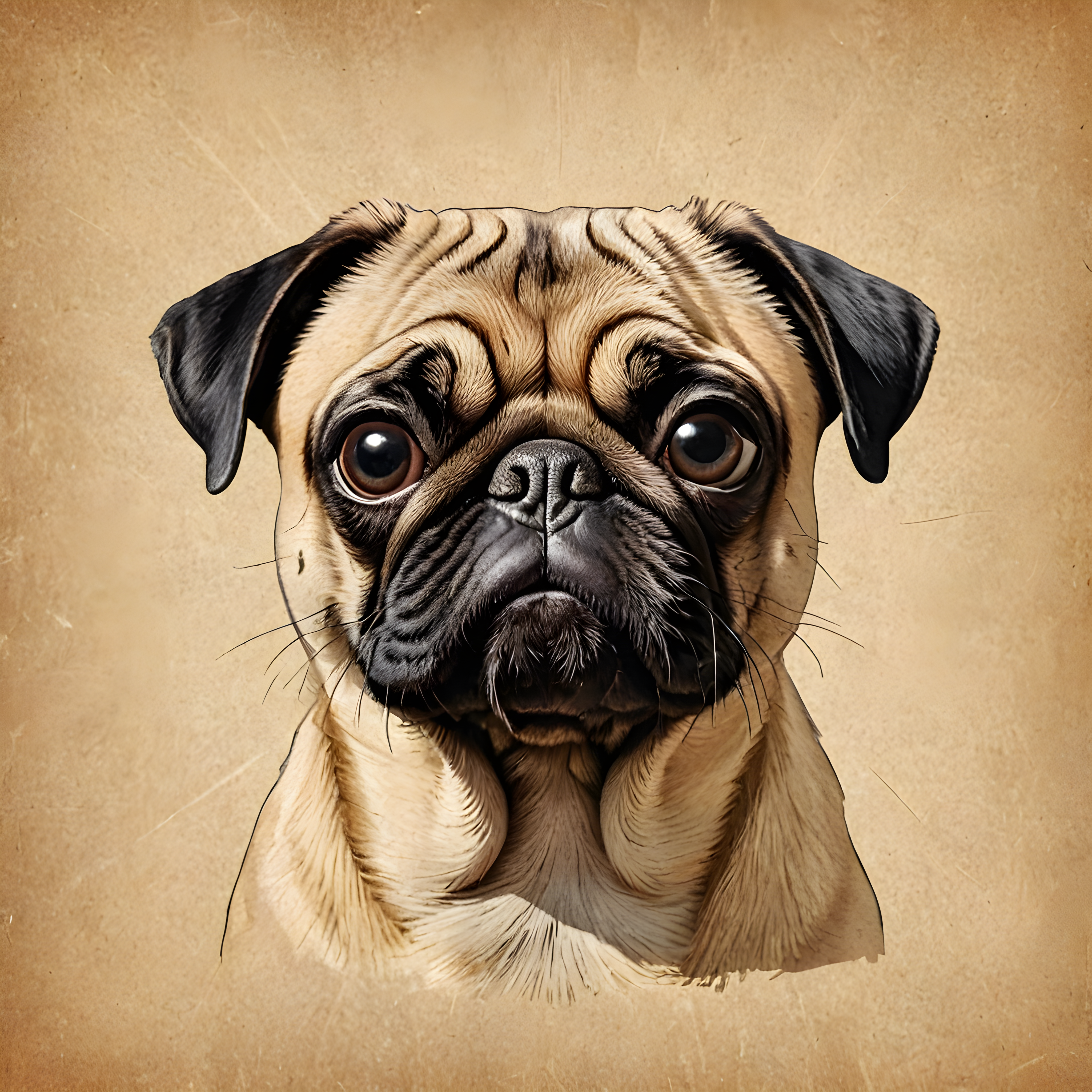 Side Eye Pug — Vintage Poster (Funny)