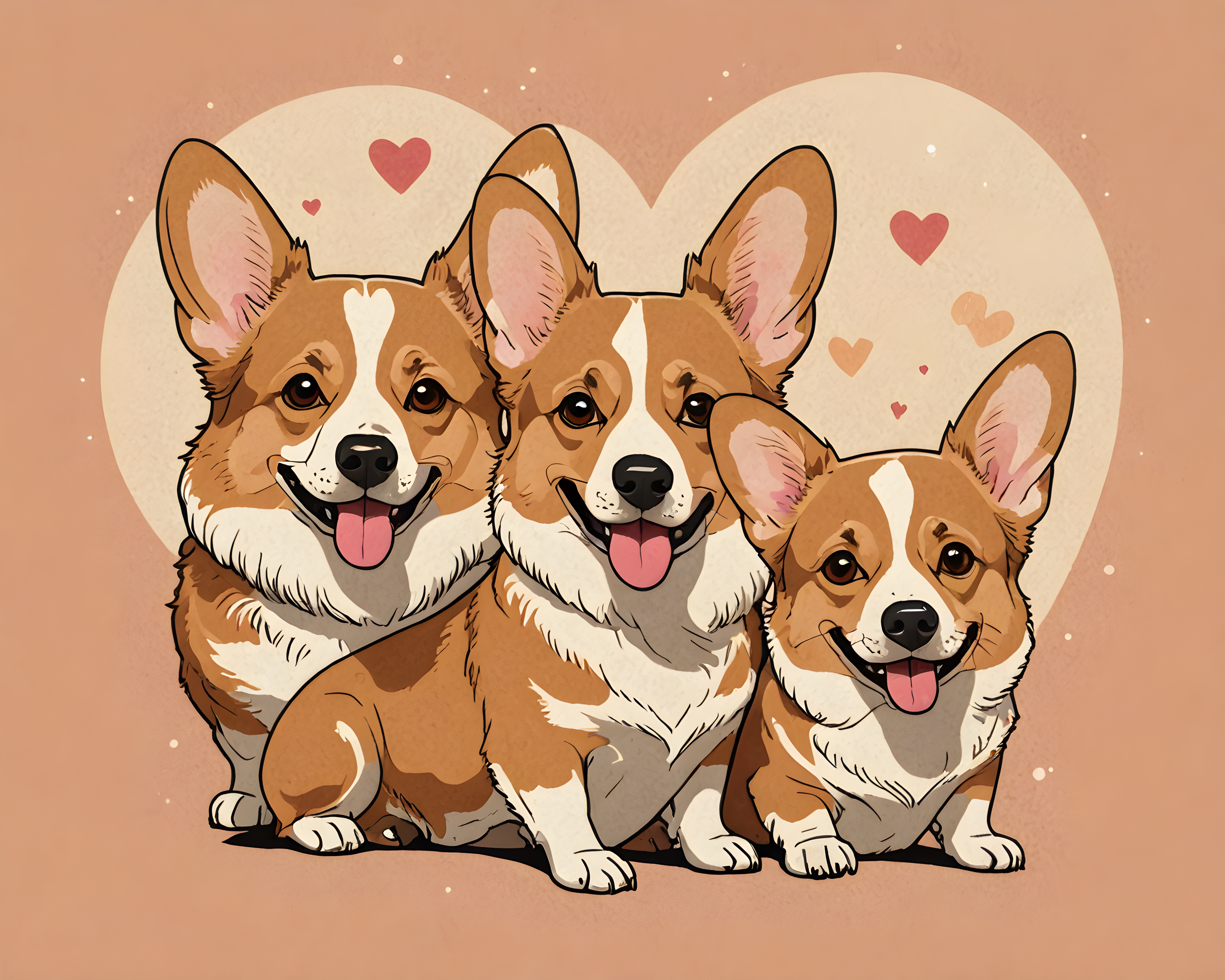 Sploot Corgi — Retro (Romantic)