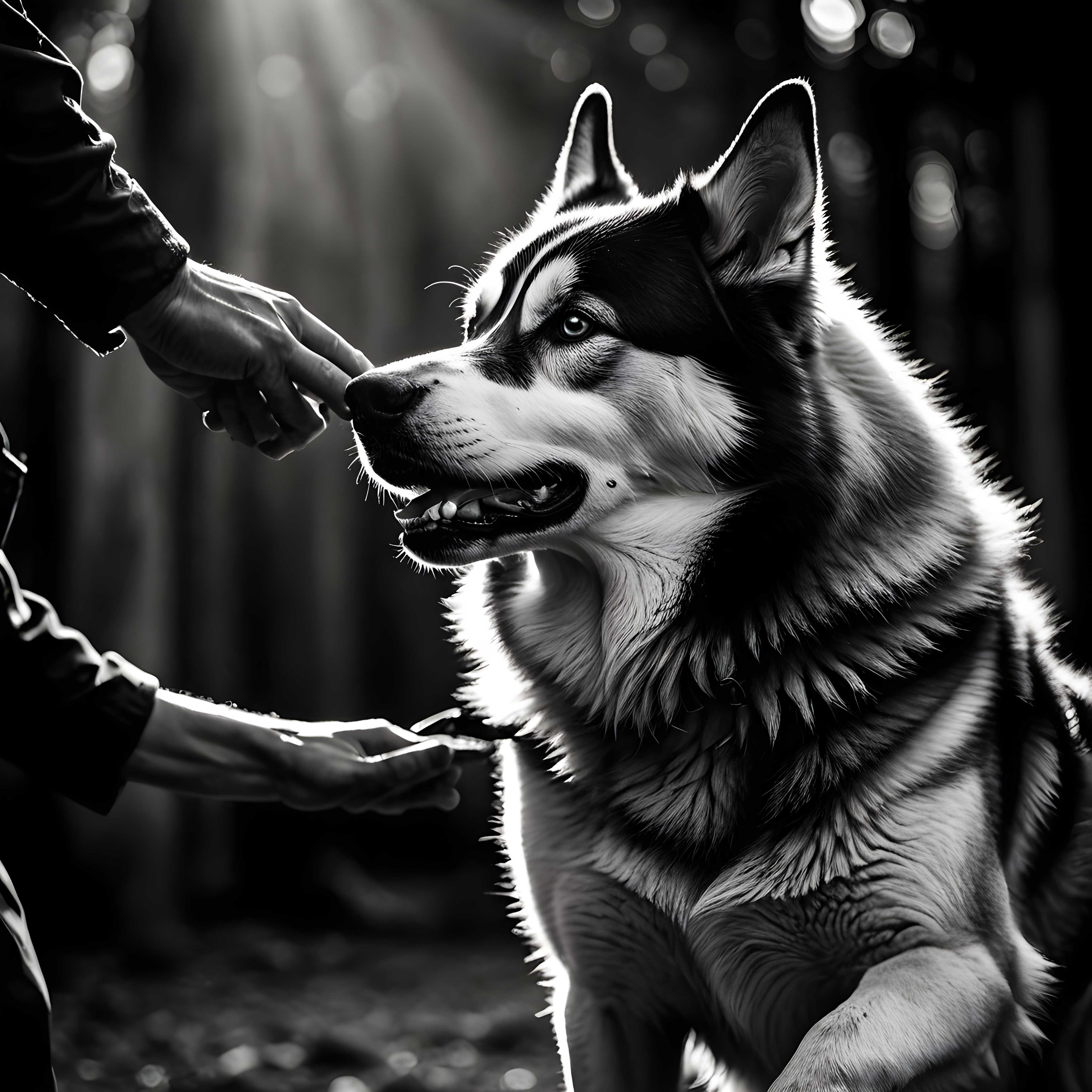 Commando Husky — Black & White (Energetic)