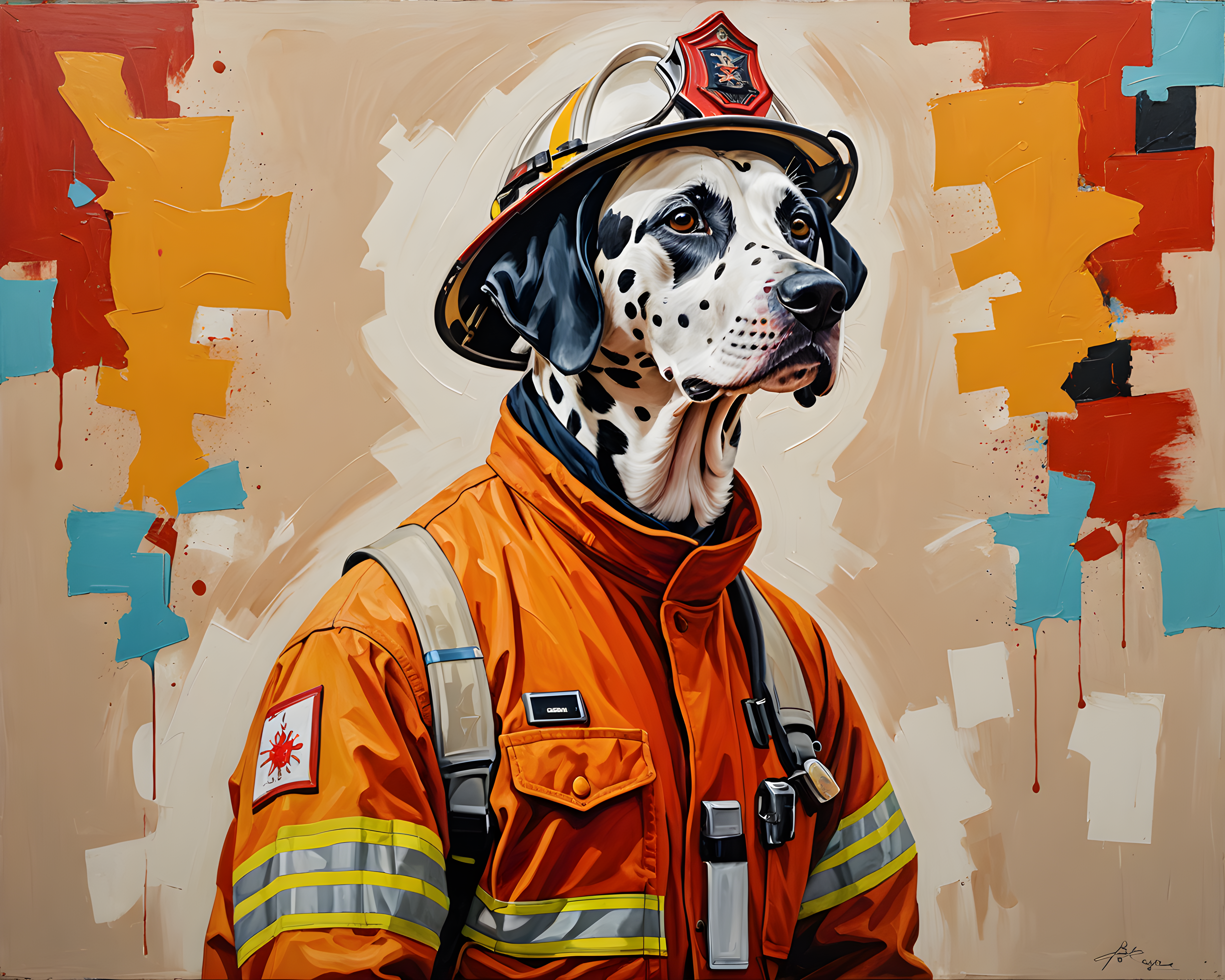 Firefighter Dalmatian — Abstract (Romantic)