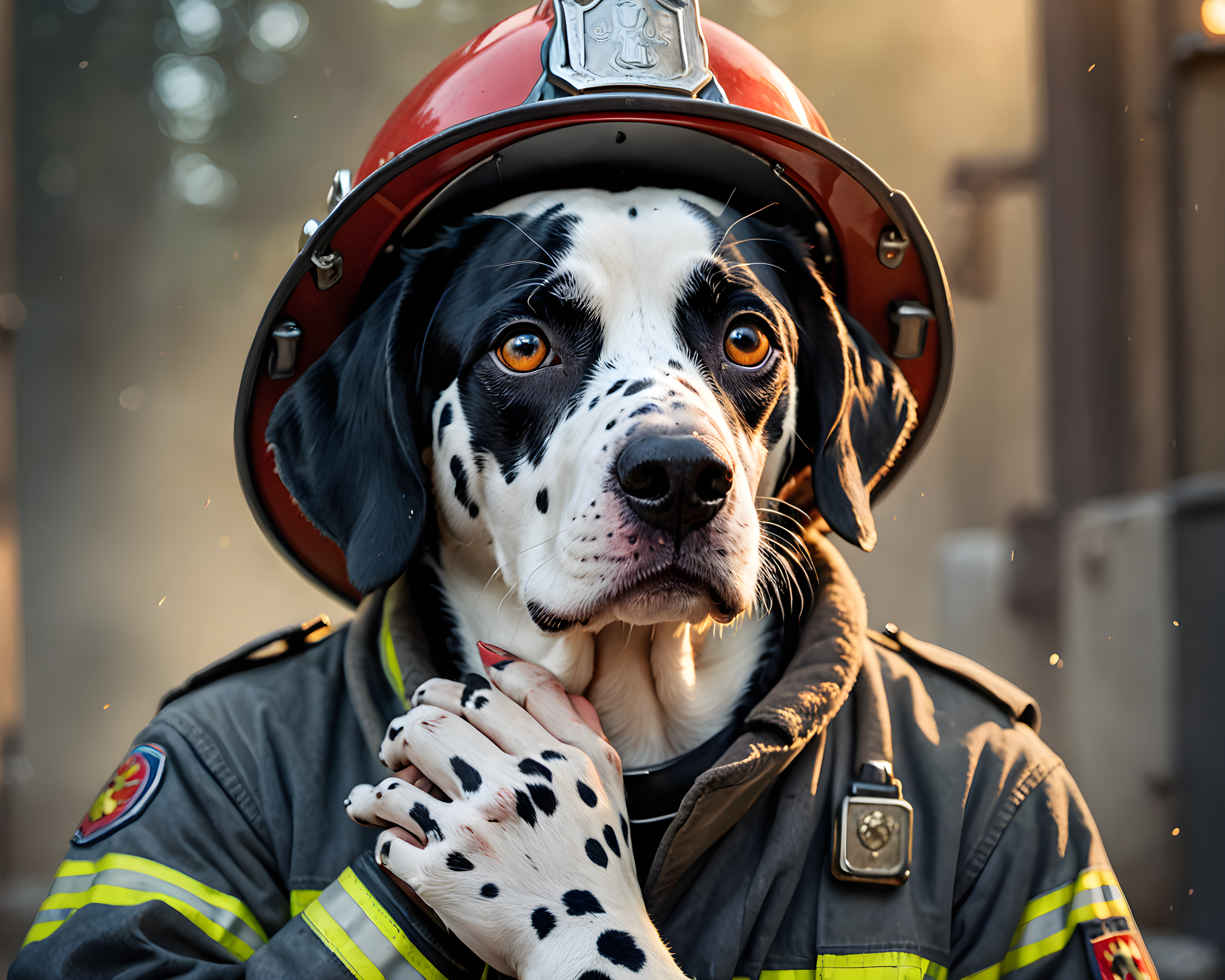 Firefighter Dalmatian — Cartoon / Kawaii (Sleepy)