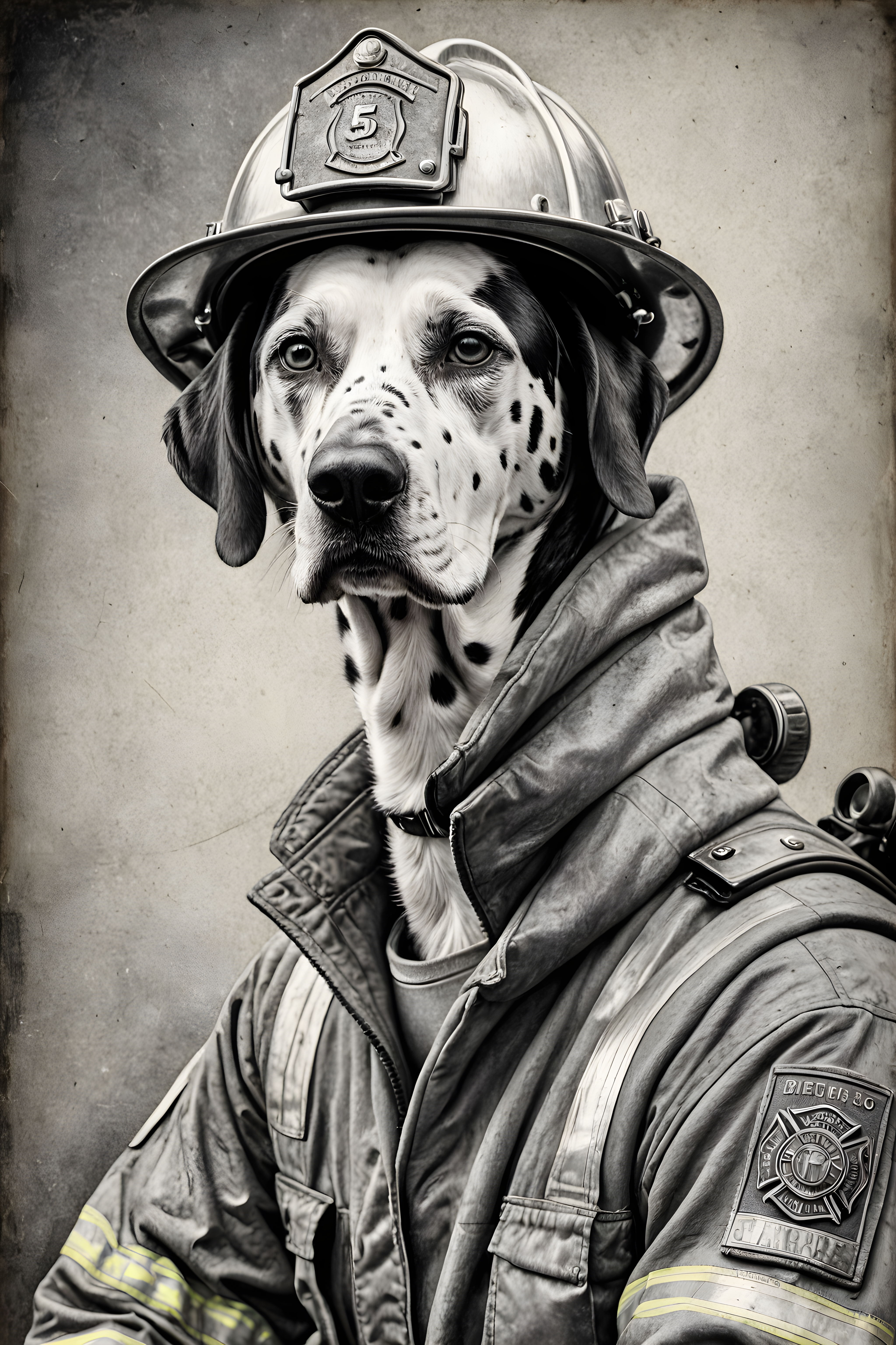 Firefighter Dalmatian — Pencil Sketch (Savage)