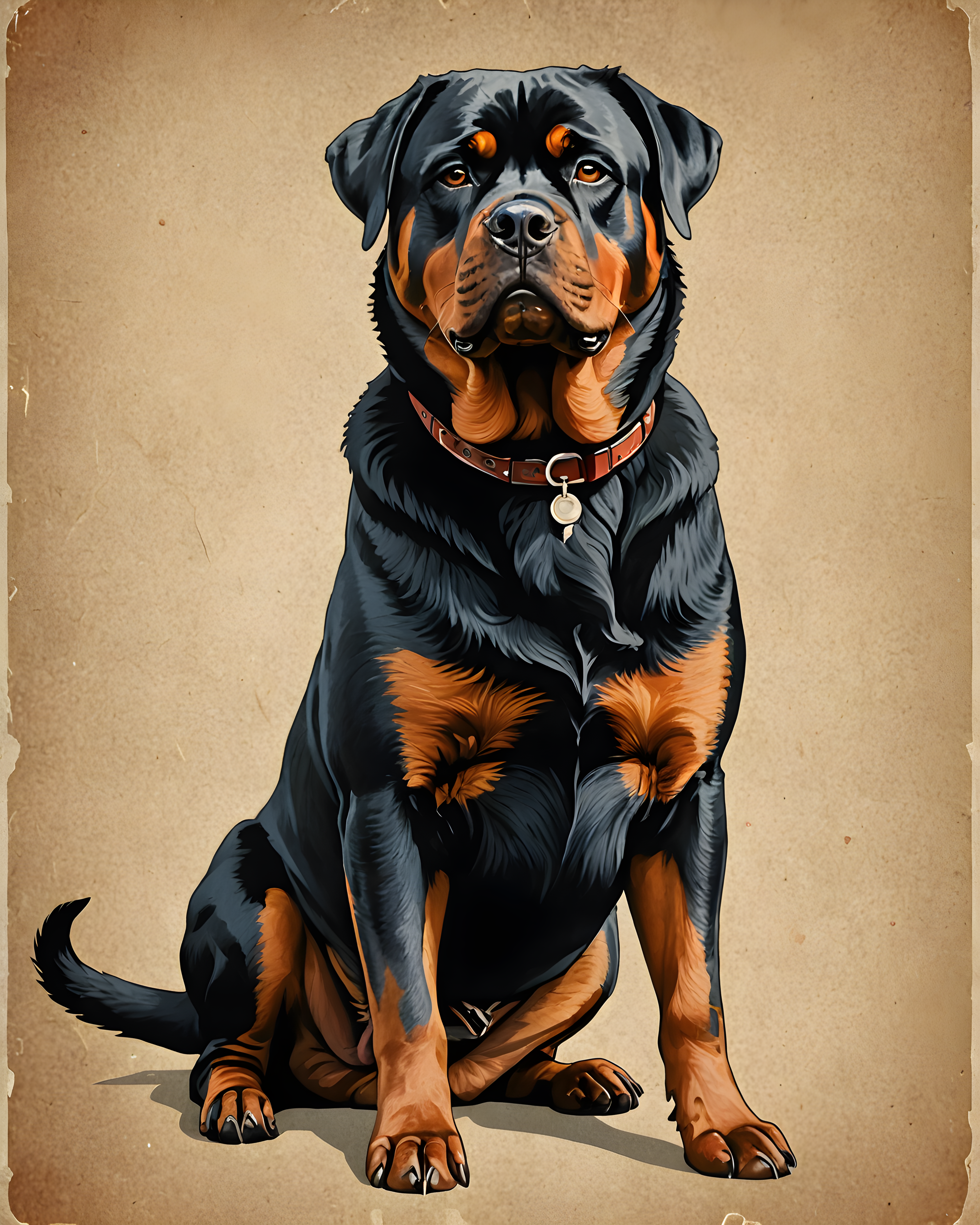 Guard Rottweiler — Vintage Poster (Savage)
