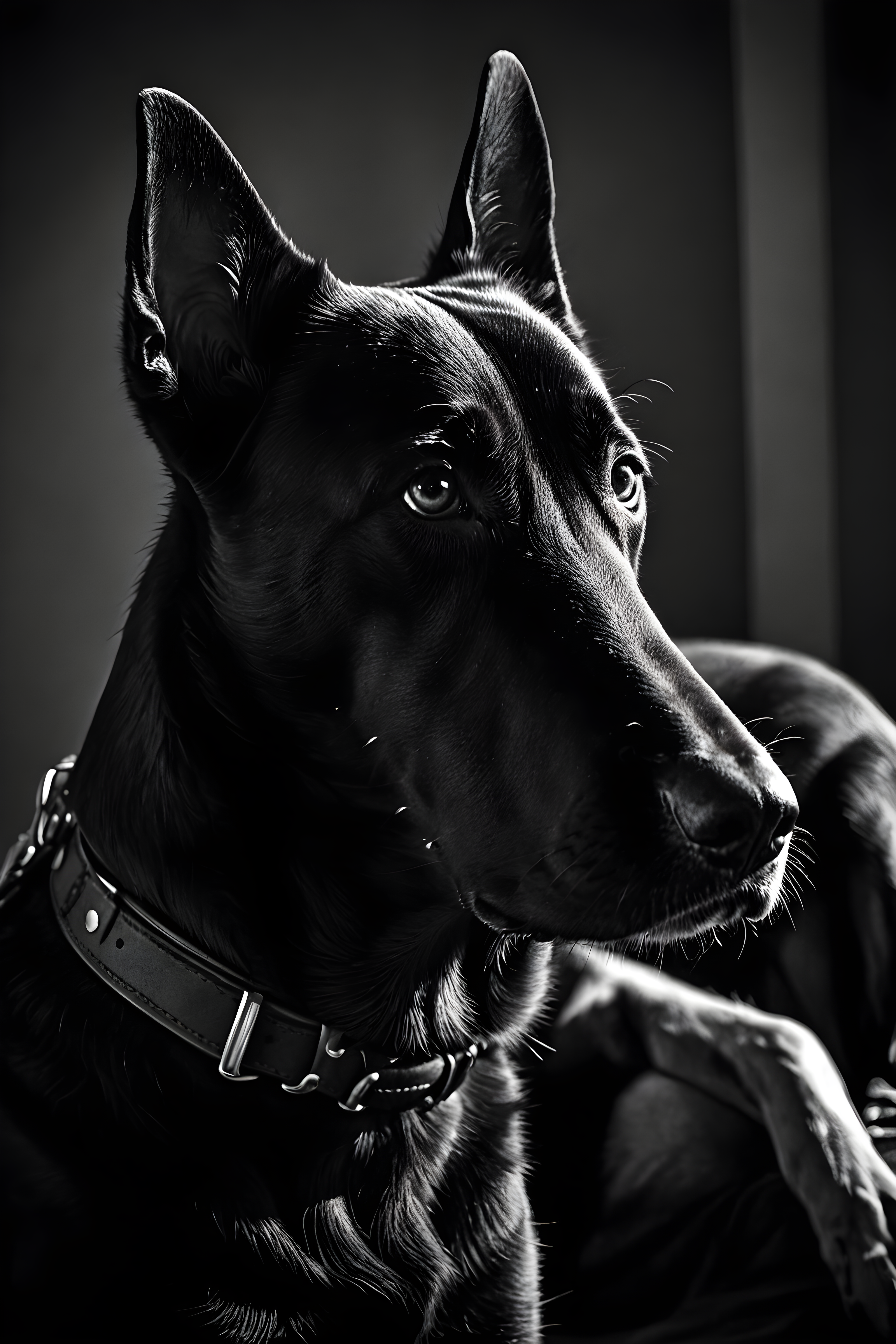 K9 Cop Dog — Black & White (Emotional)