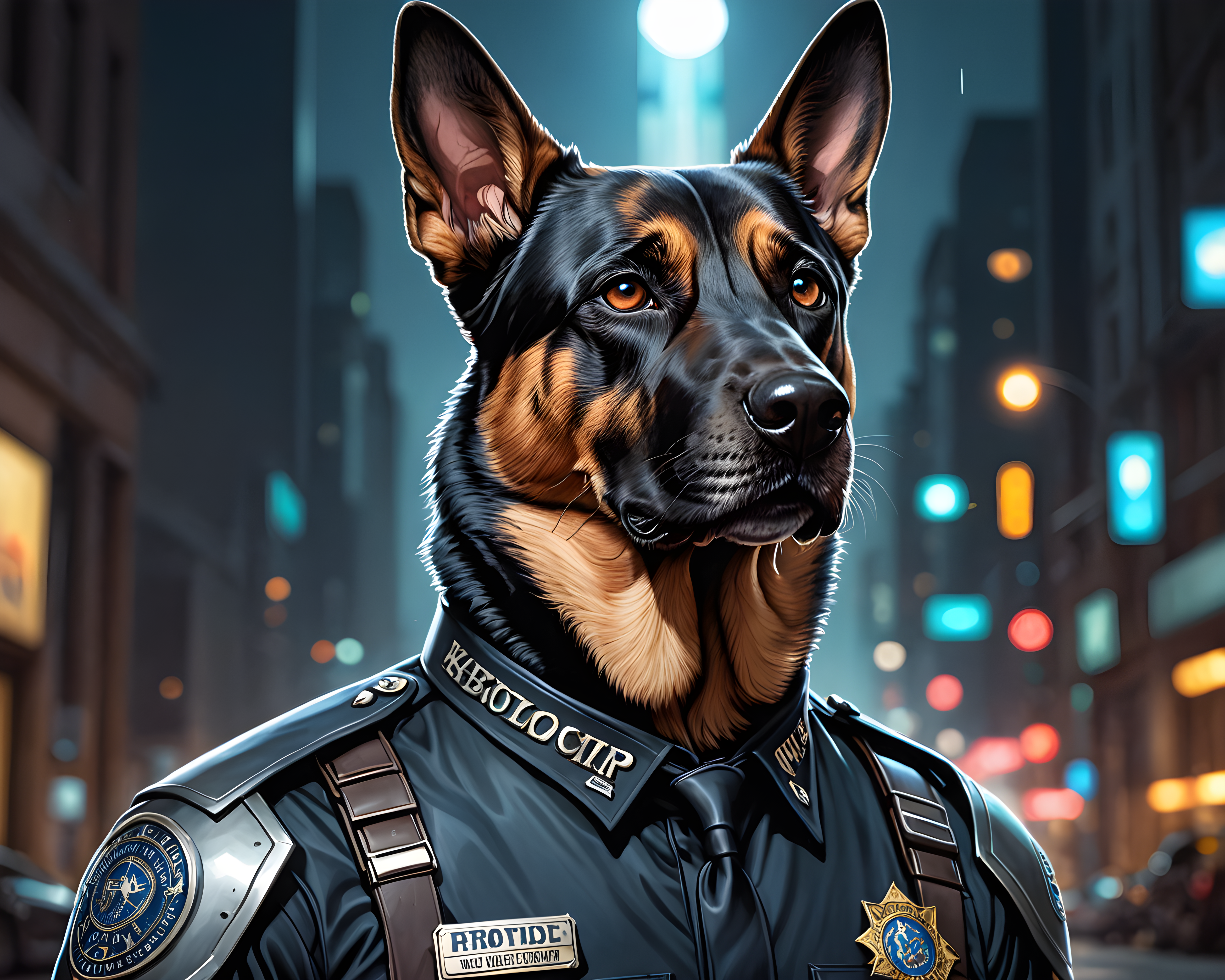 K9 Cop Dog — Line Art (Fantasy)
