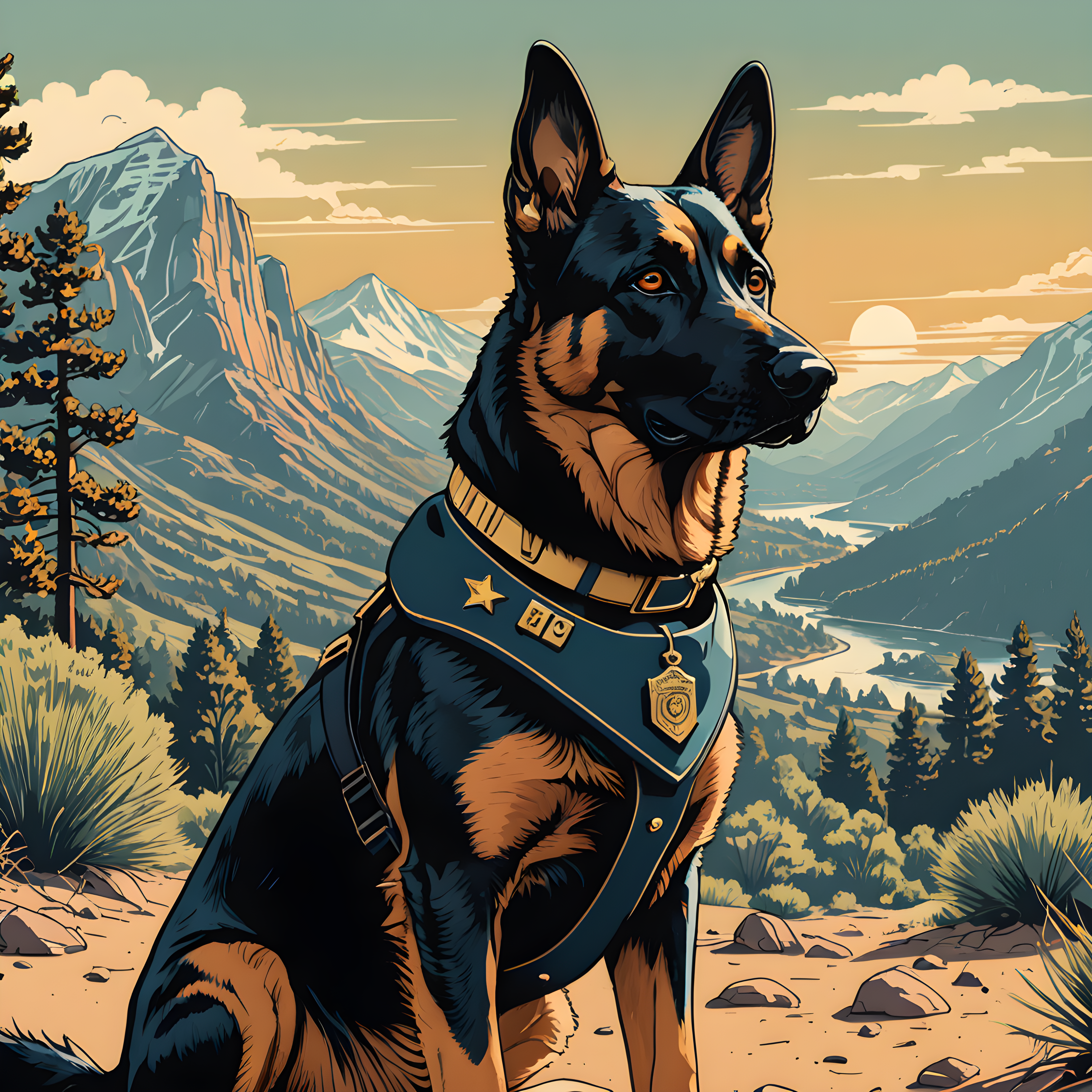 K9 Cop Dog — Retro (Aesthetic)