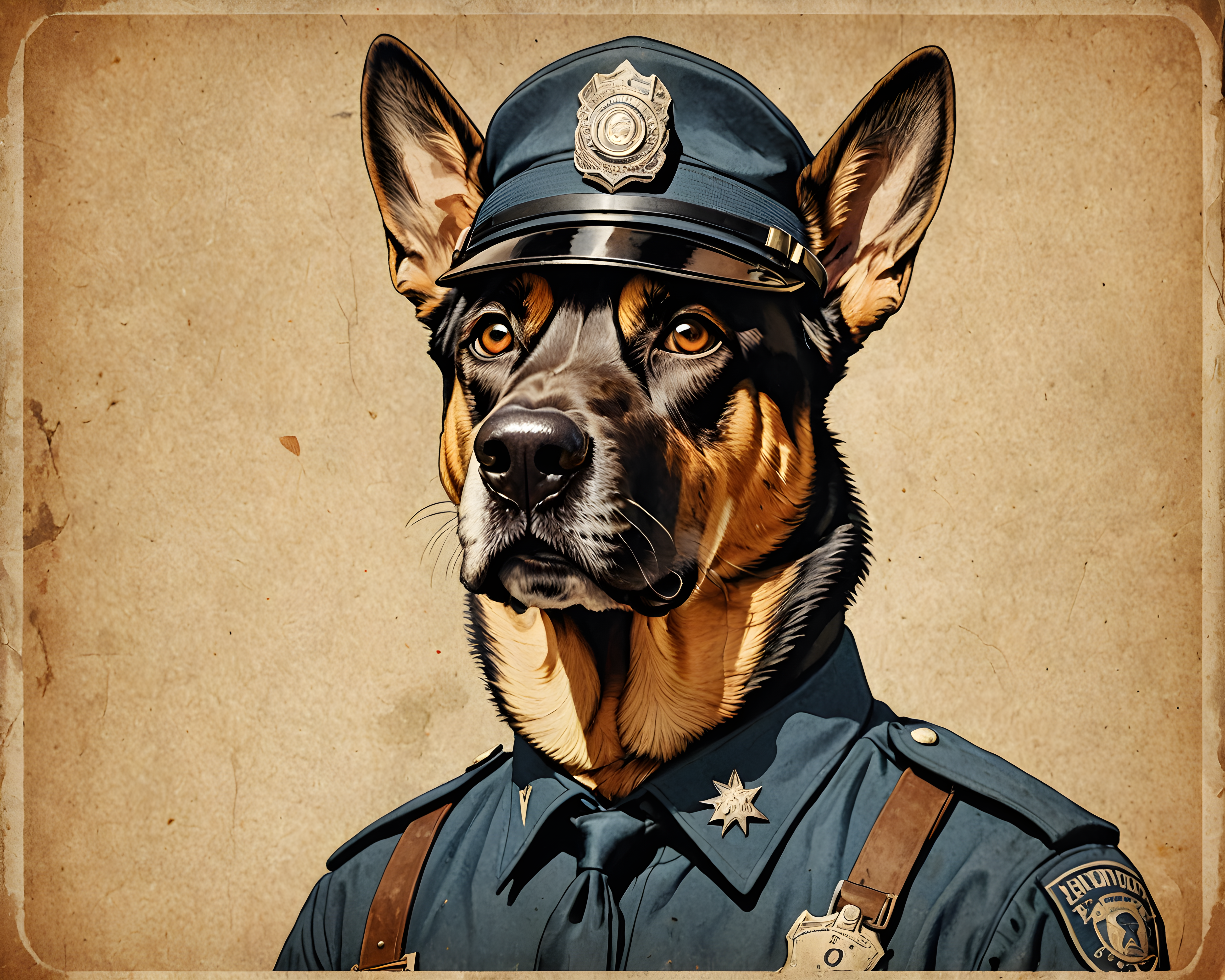 K9 Cop Dog — Vintage Poster (Savage)