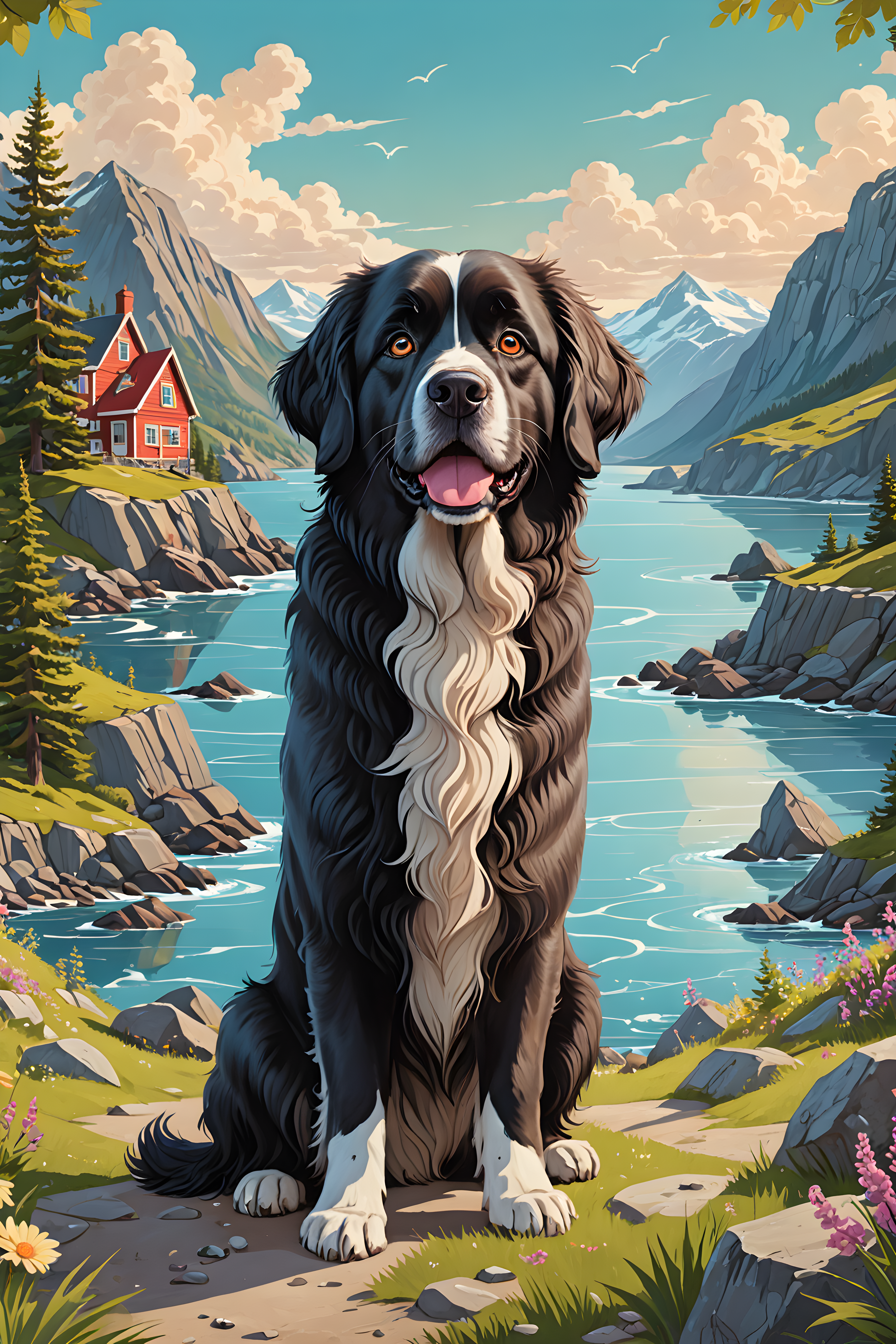 Lifesaver Newfoundland — Cartoon / Kawaii (Fantasy)