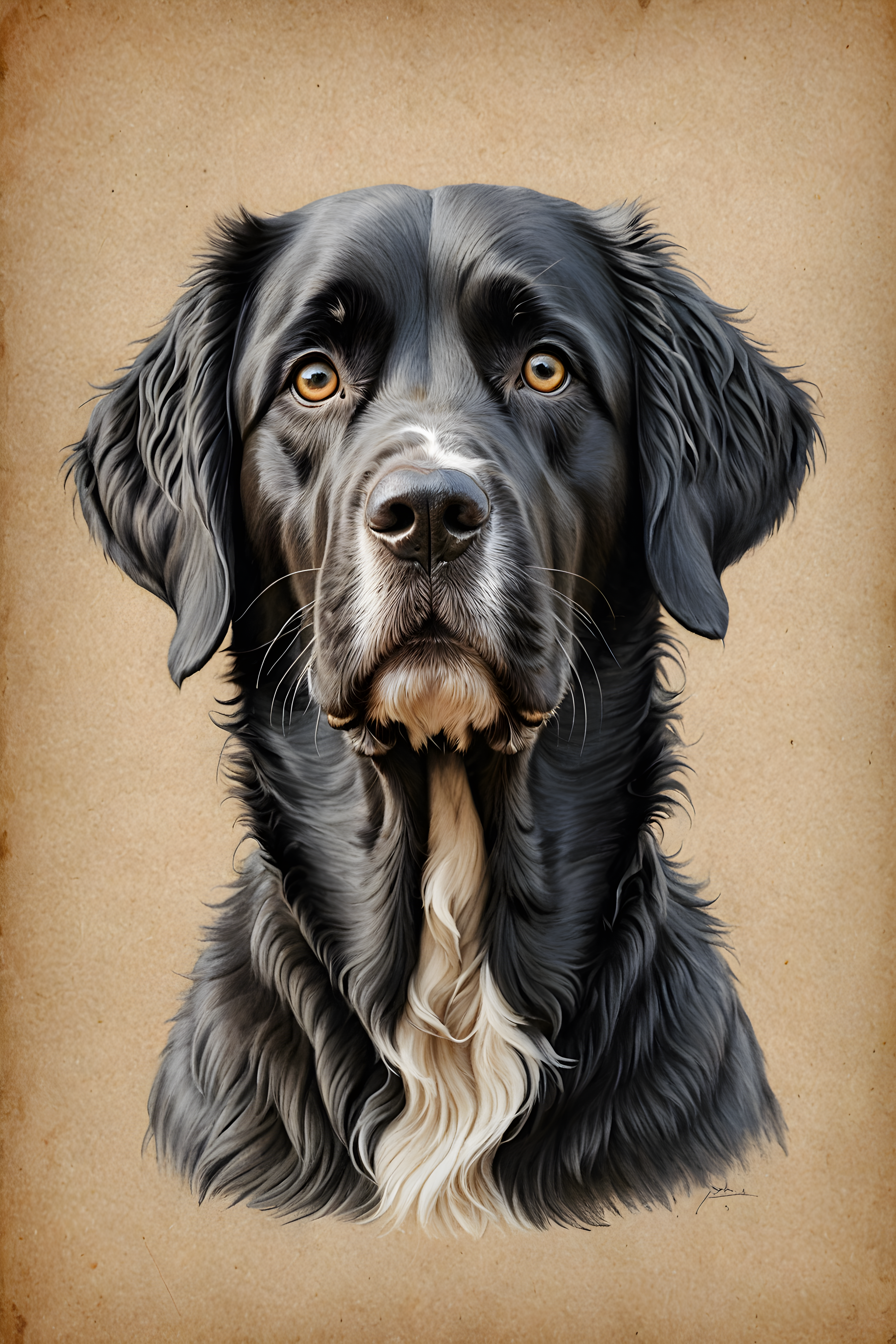 Lifesaver Newfoundland — Pencil Sketch (Cute)