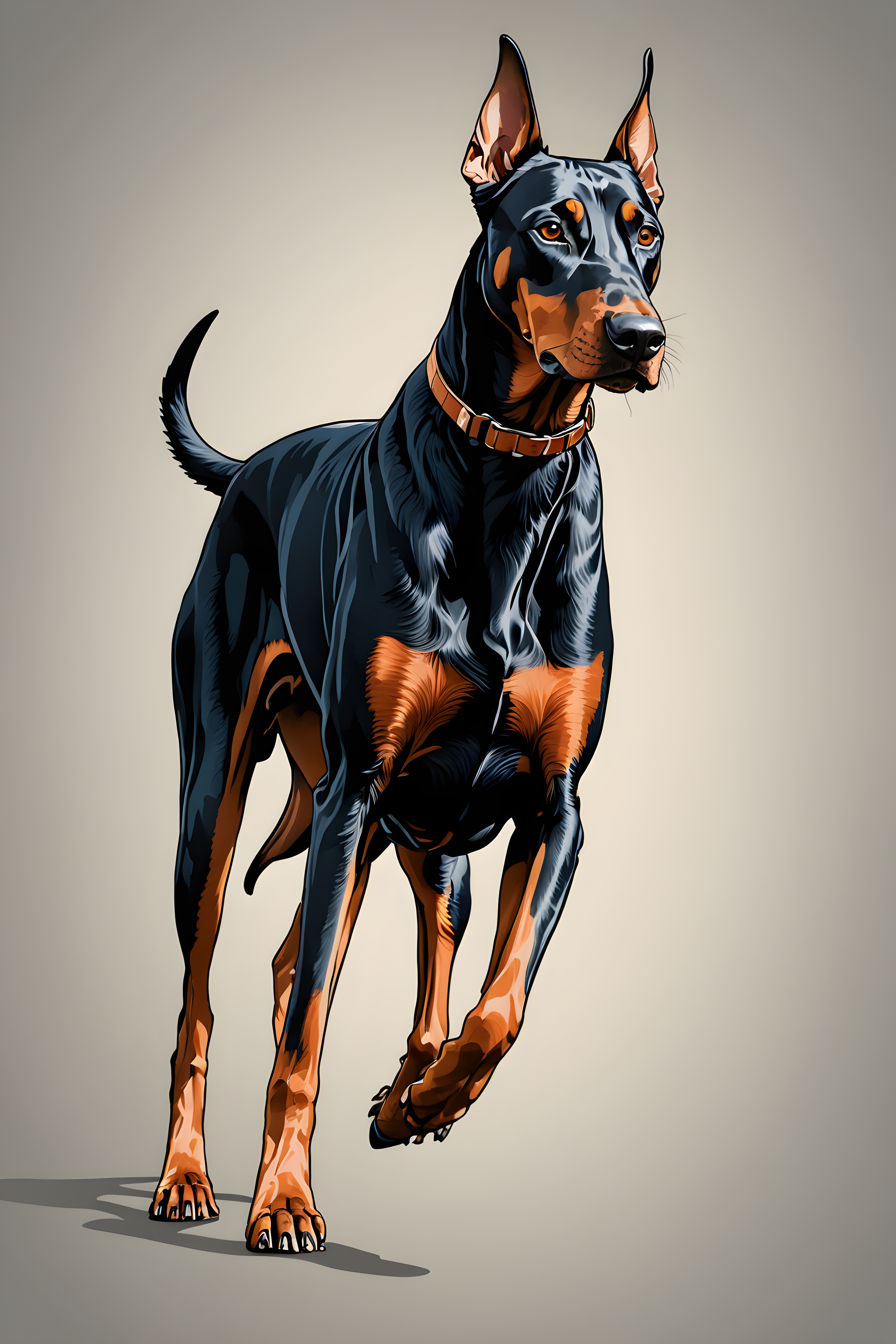 Patrol Doberman — Line Art (Aesthetic)