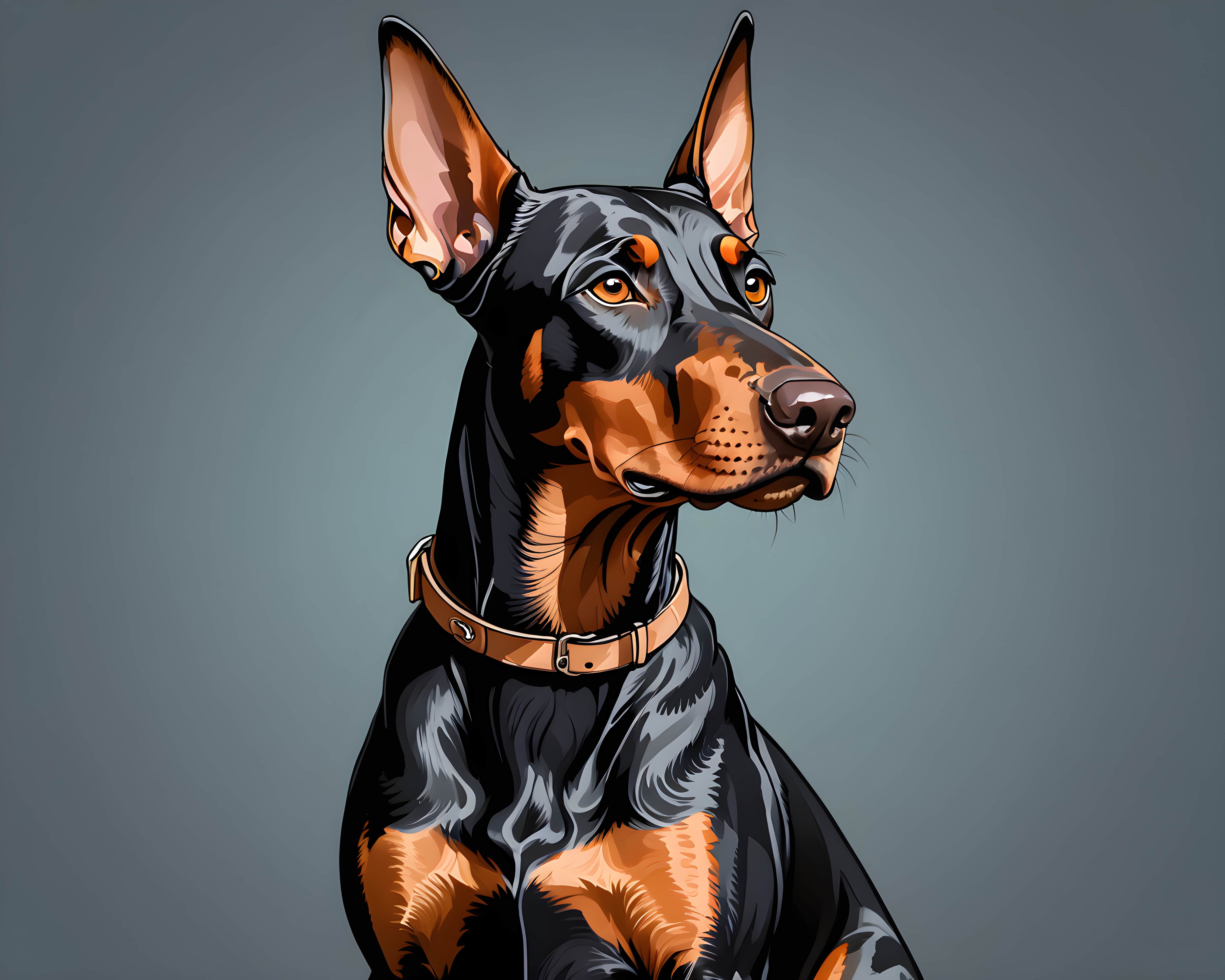 Patrol Doberman — Line Art (Cute)