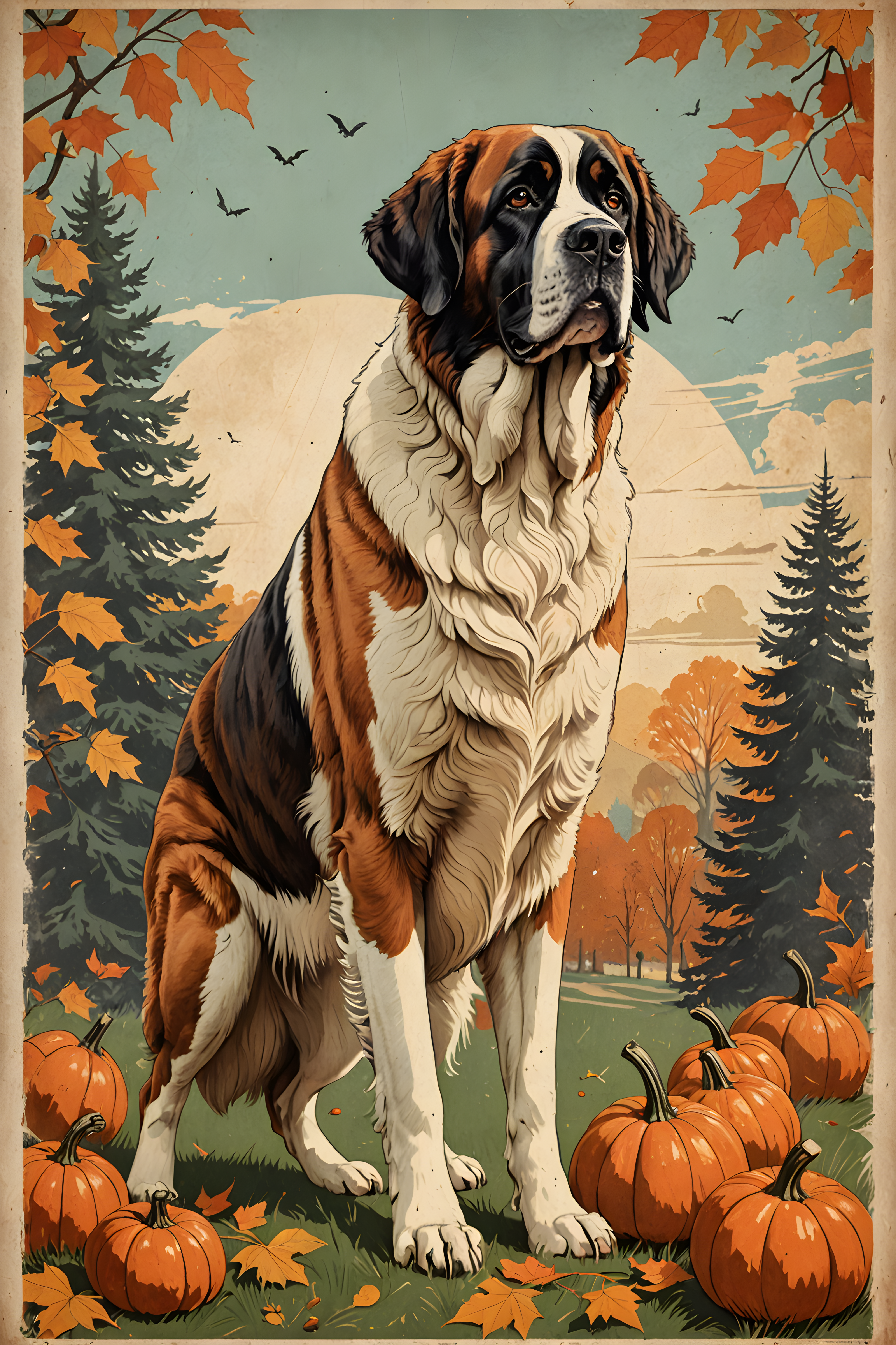 Rescue Saint Bernard — Vintage Poster (Seasonal)