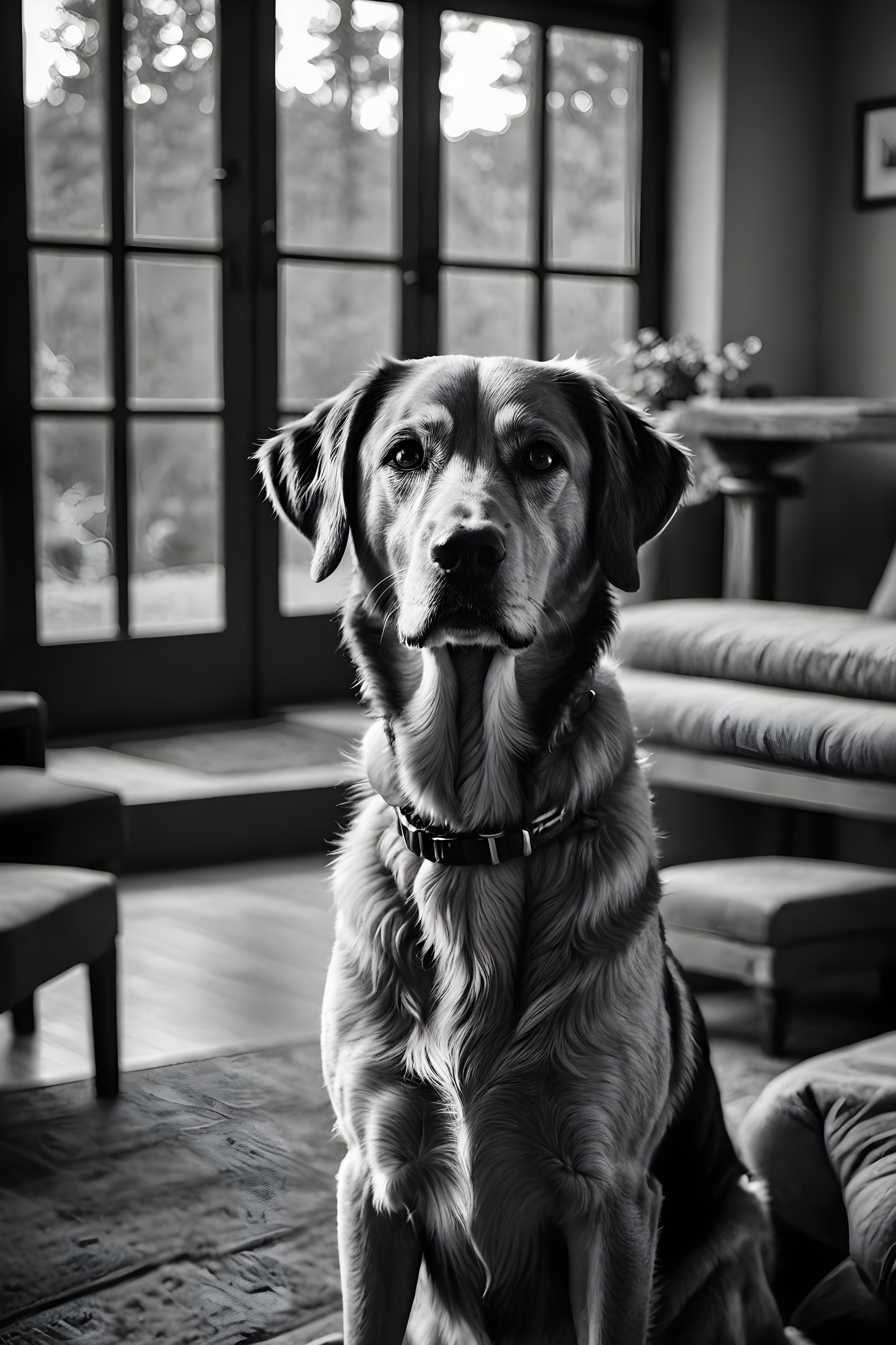 Service Retriever — Black & White (Emotional)