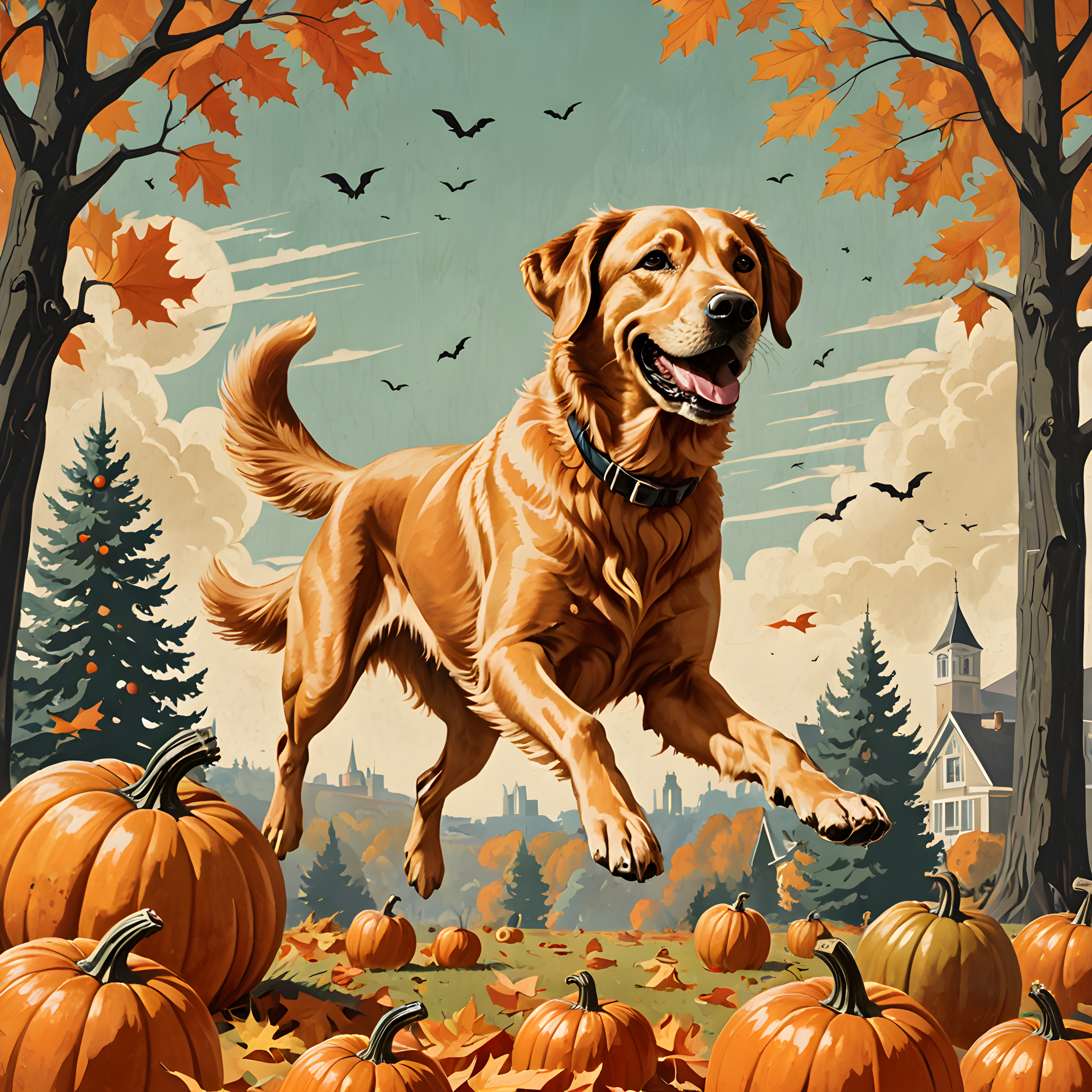 Service Retriever — Vintage Poster (Seasonal)