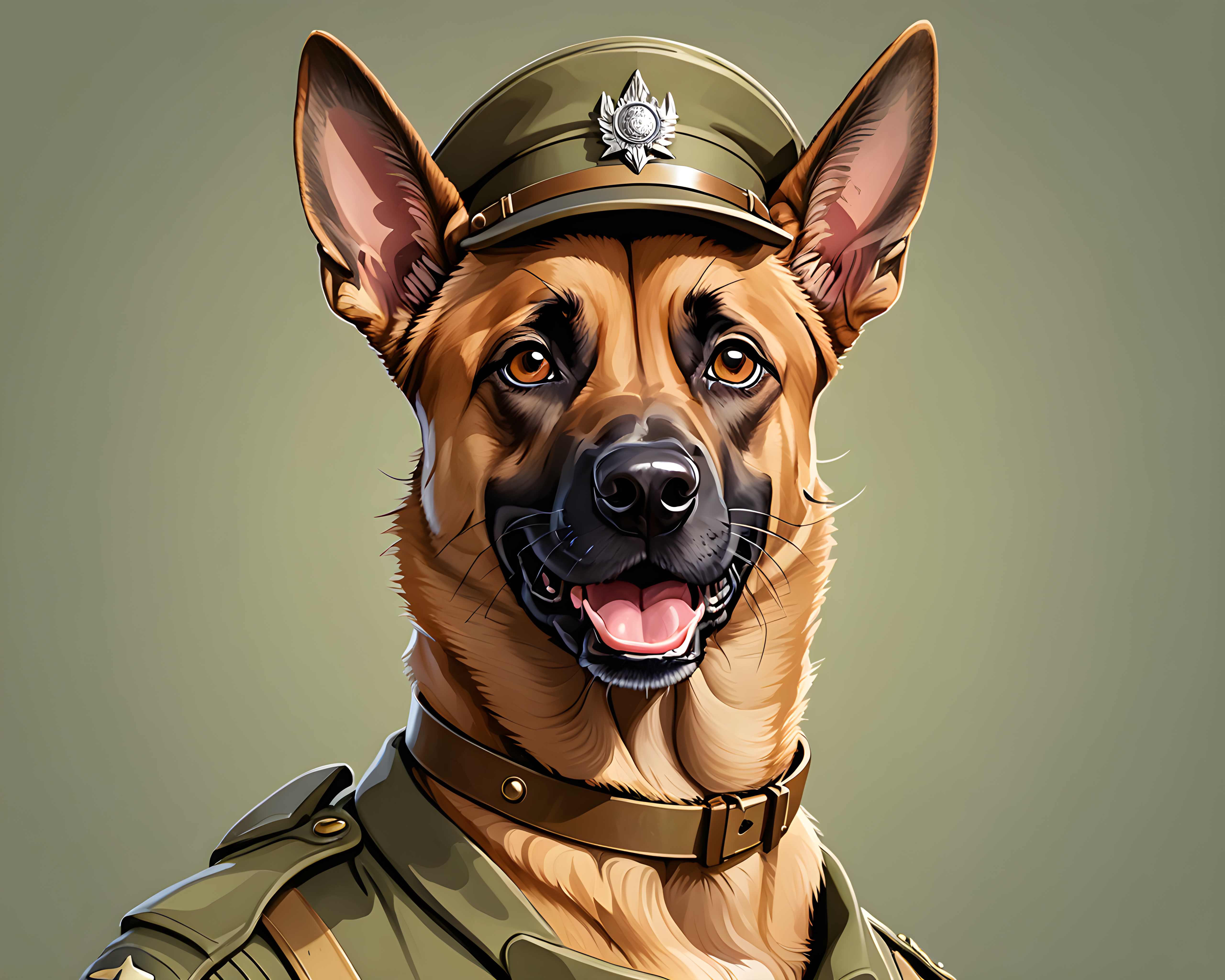 Soldier Malinois — Cartoon / Kawaii (Happy)