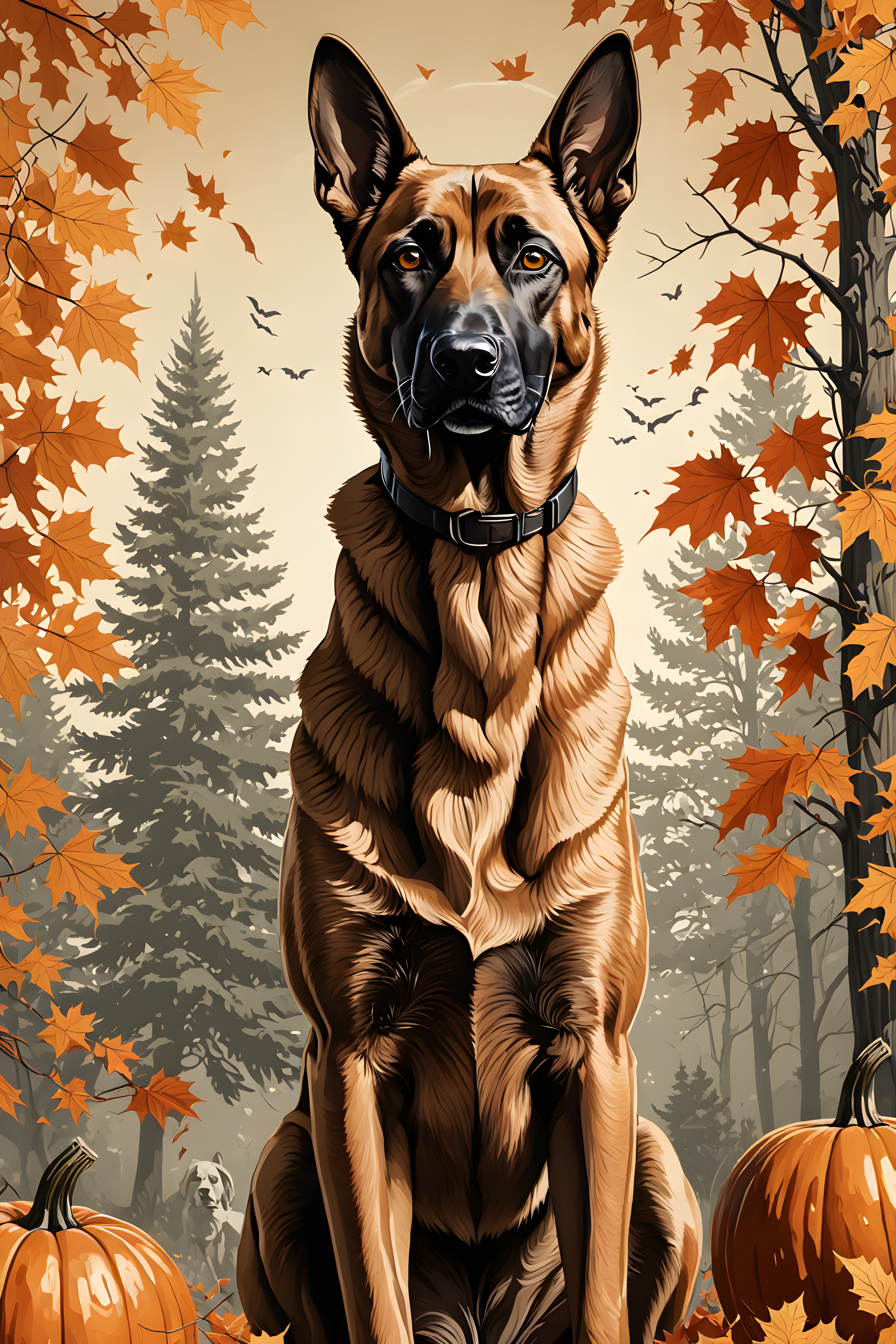Soldier Malinois — Line Art (Seasonal)