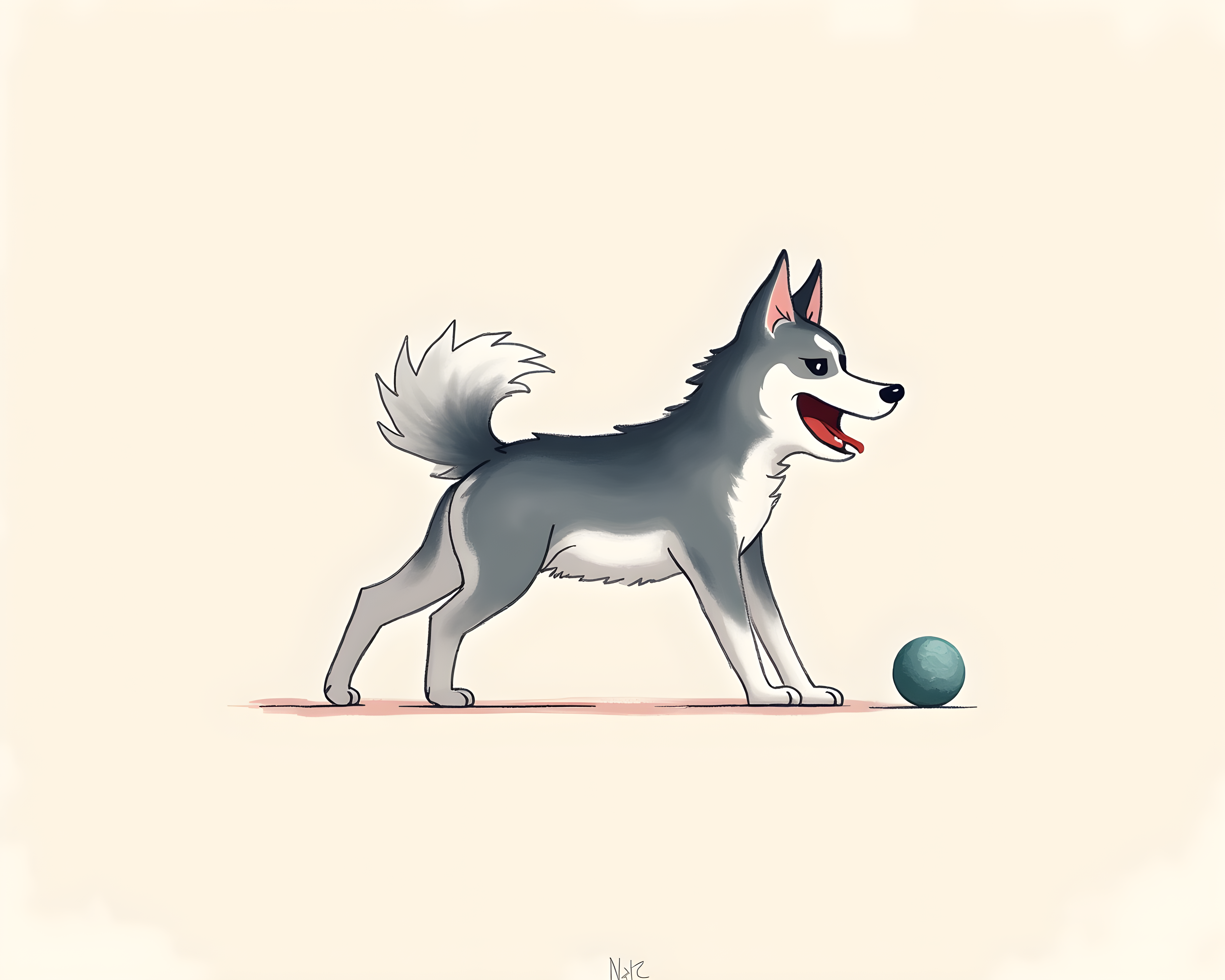 Editorial Husky — Abstract (Playful)