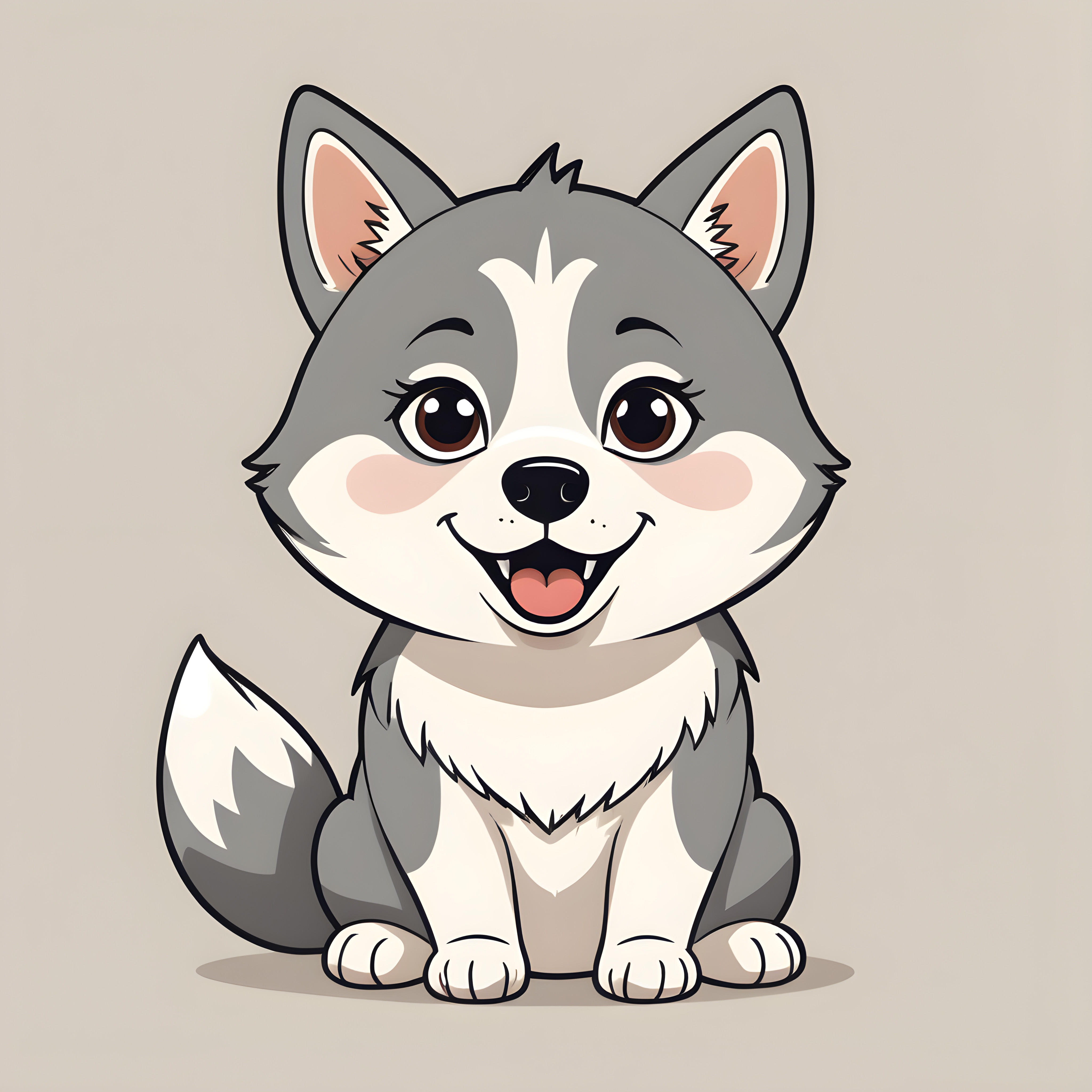 Editorial Husky — Cartoon / Kawaii (Funny)