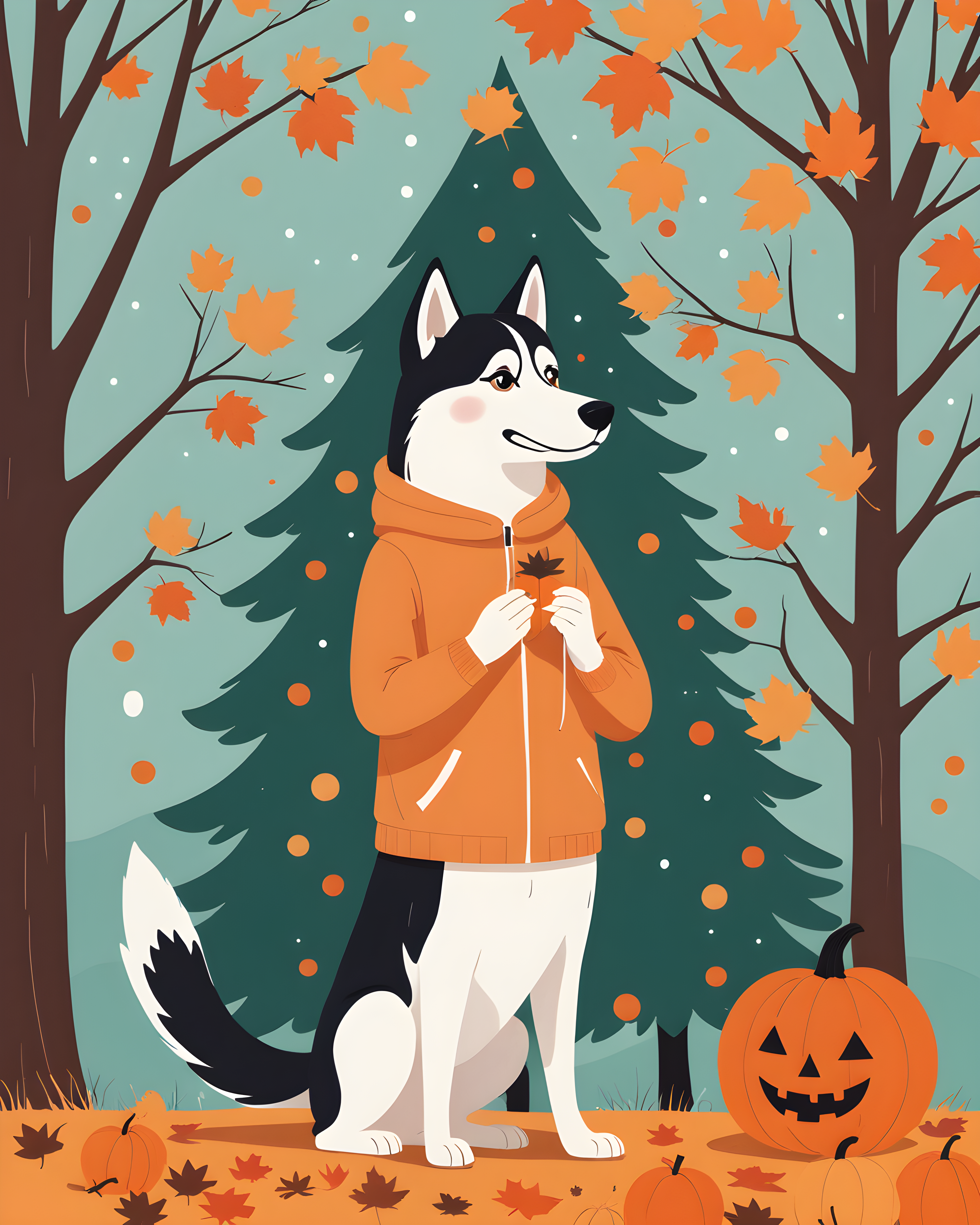 Editorial Husky — Cartoon / Kawaii (Seasonal)