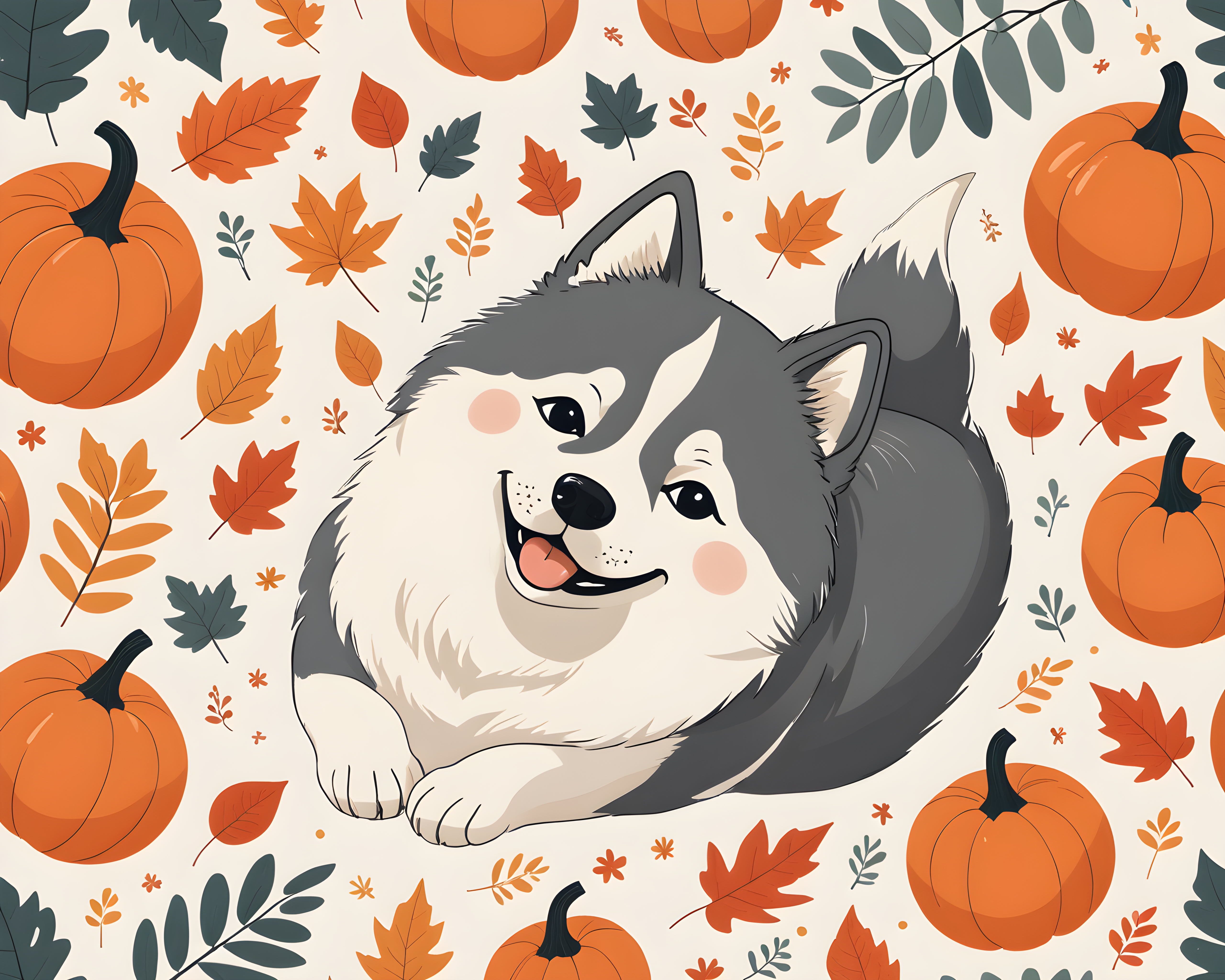Editorial Husky — Cartoon / Kawaii (Seasonal)