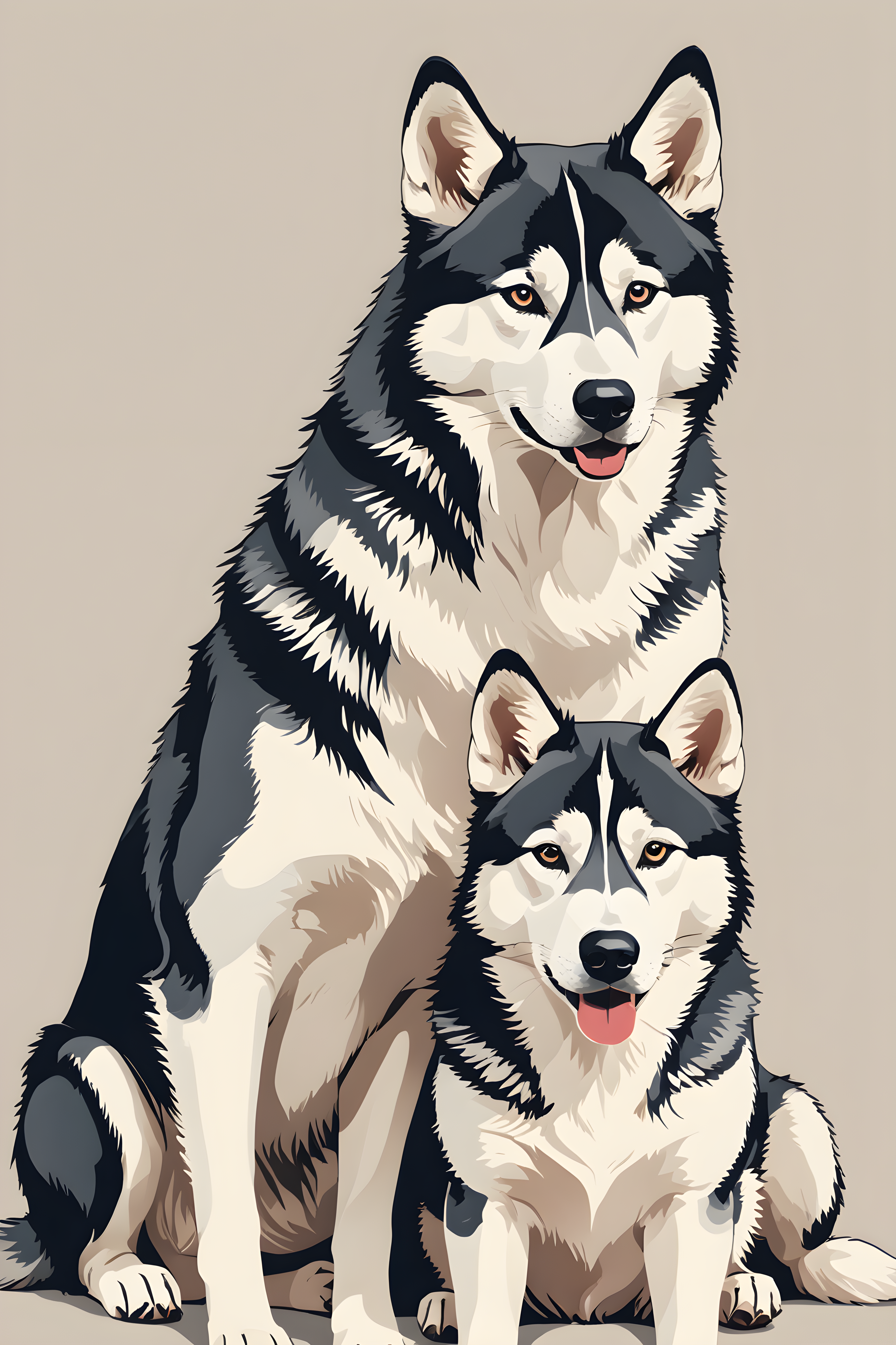 Editorial Husky — Line Art (Aesthetic)