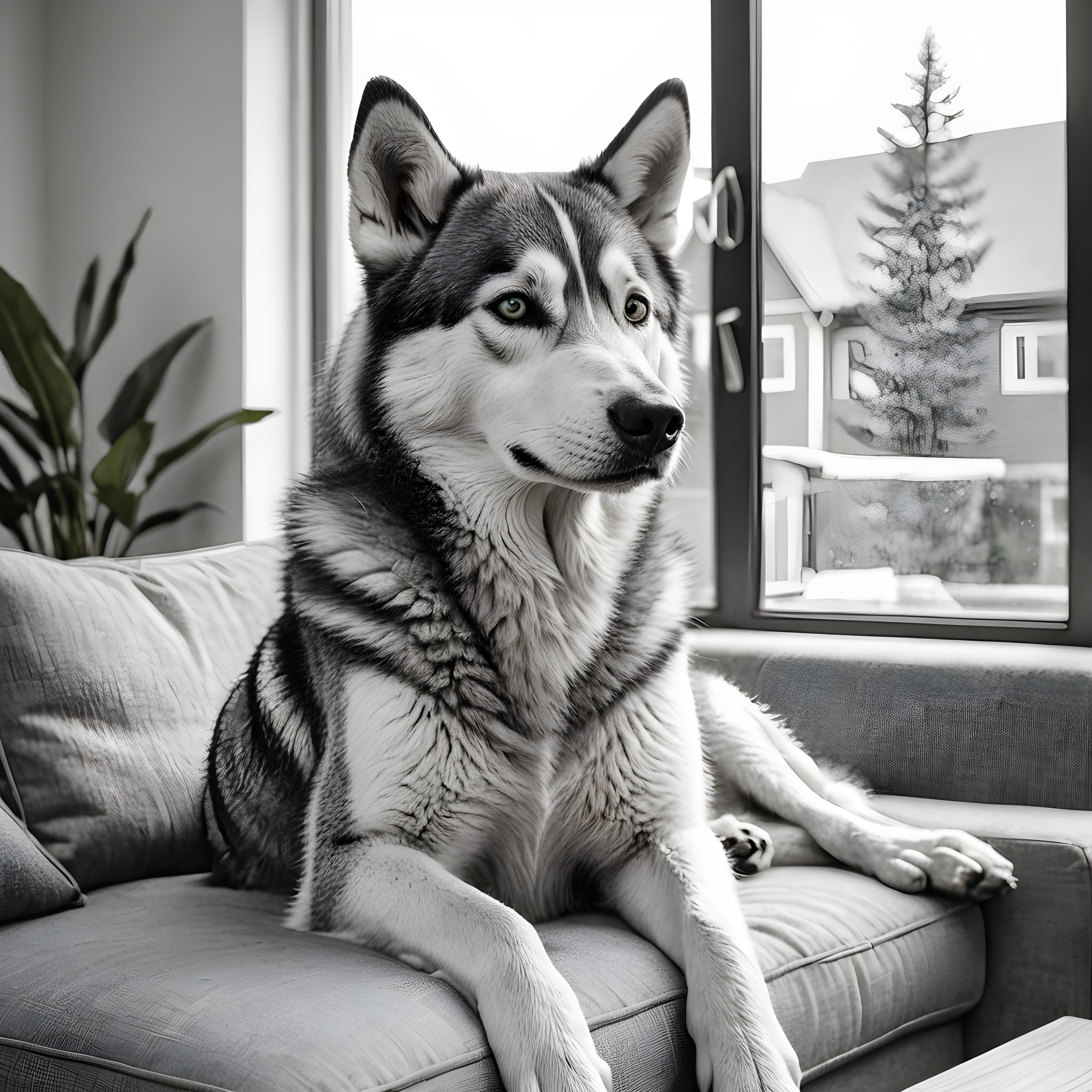Editorial Husky — Pencil Sketch (Lifestyle)