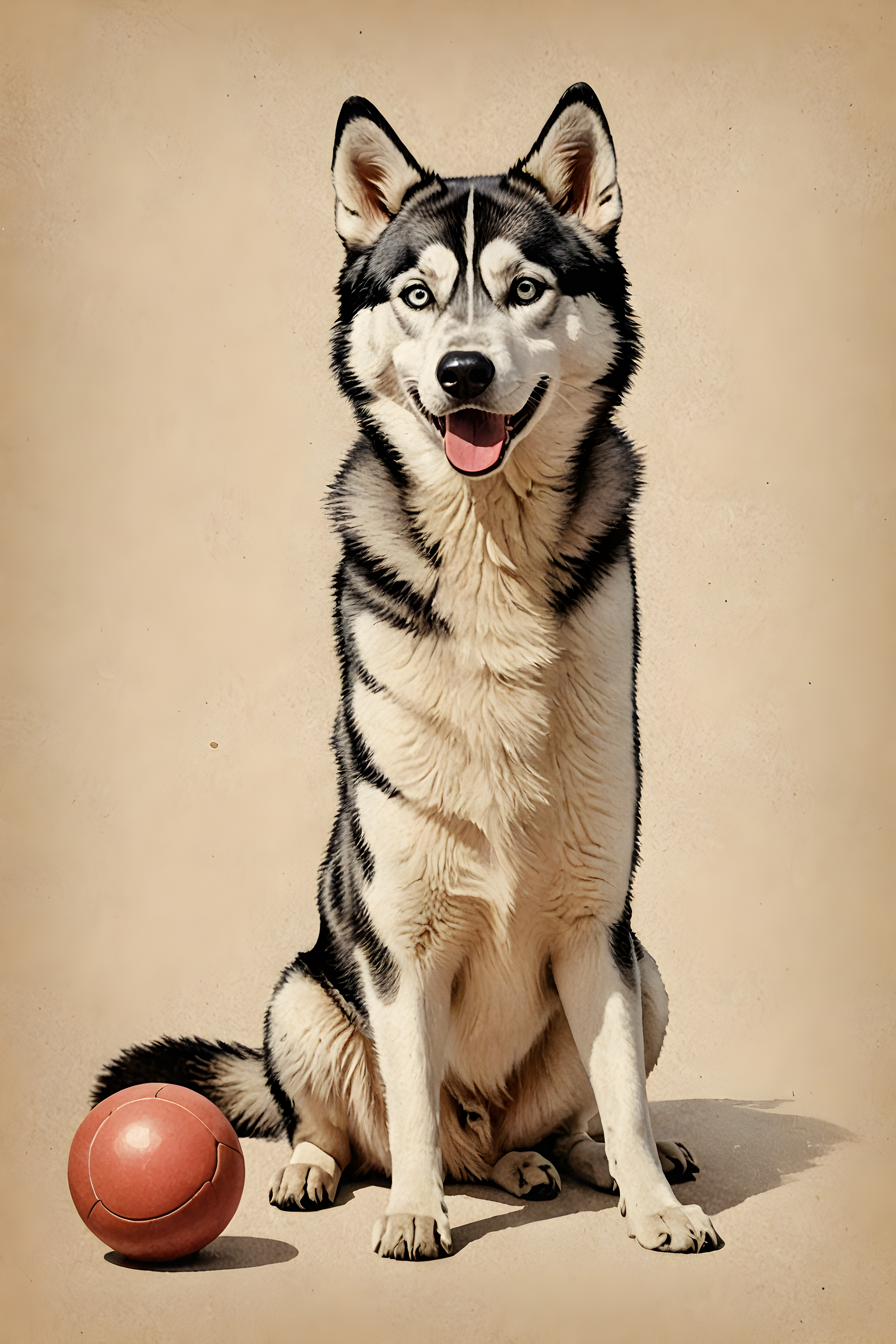 Editorial Husky — Vintage Poster (Playful)