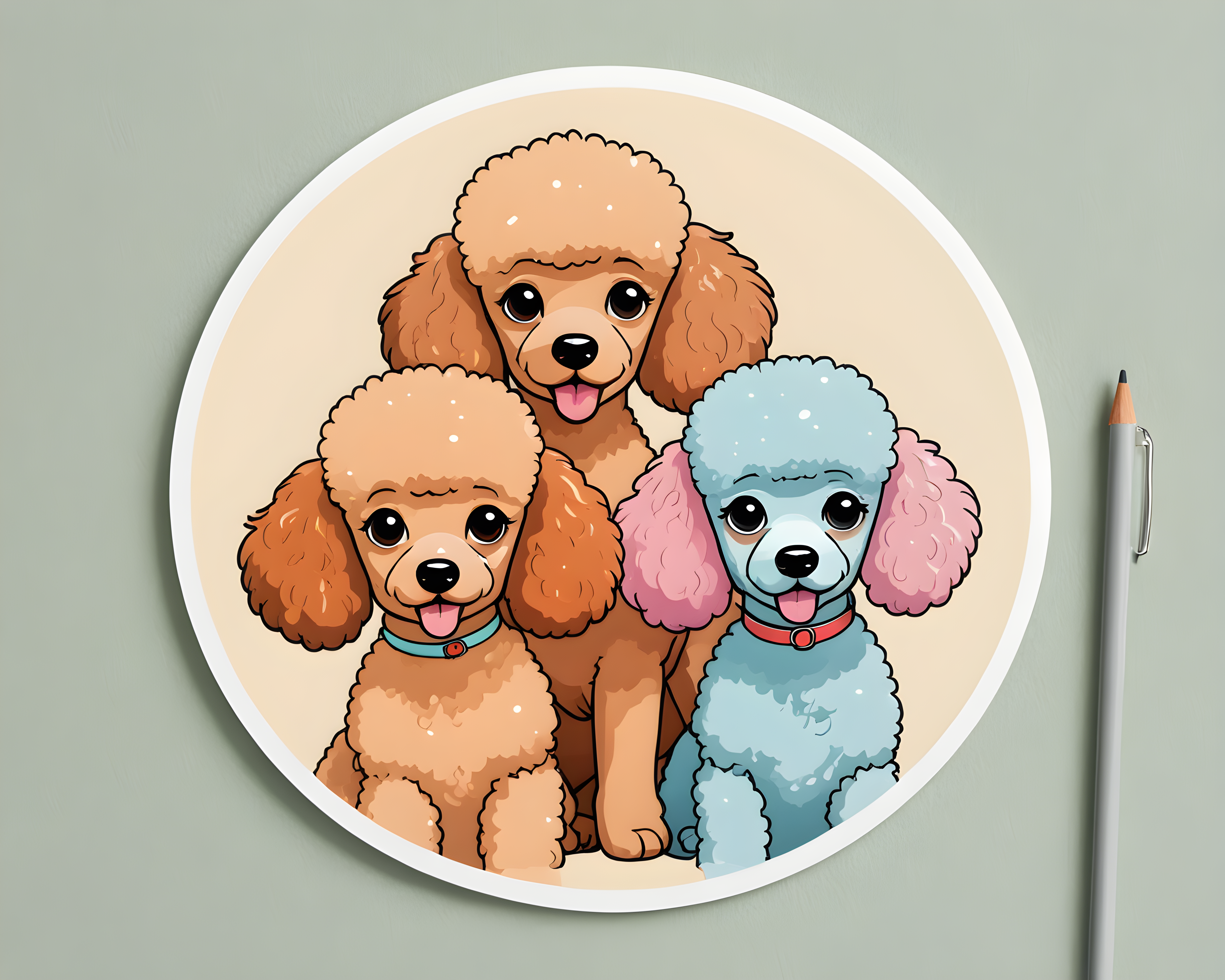 Flat Color Poodle — Cartoon / Kawaii (Aesthetic)