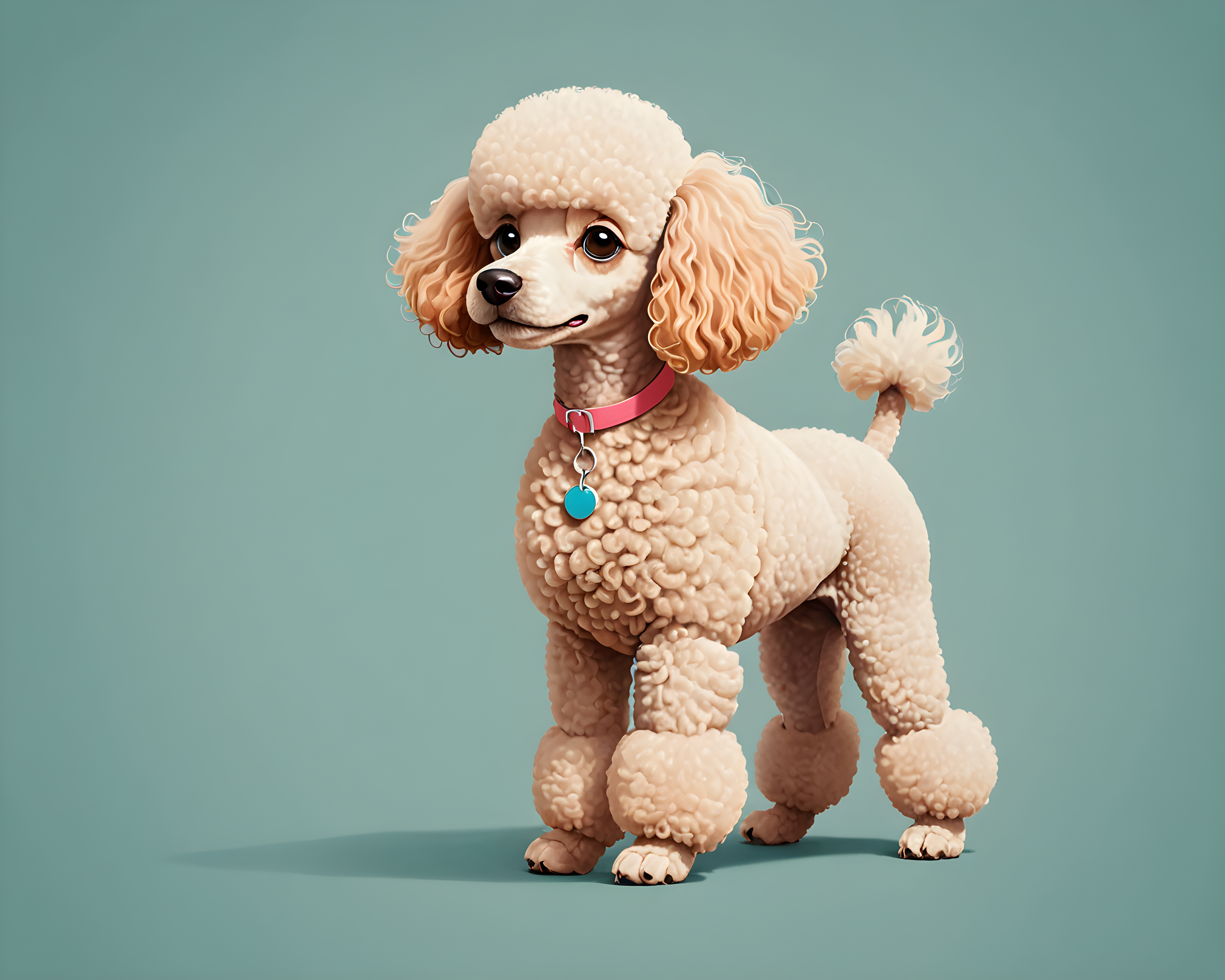 Flat Color Poodle — Cartoon / Kawaii (Emotional)