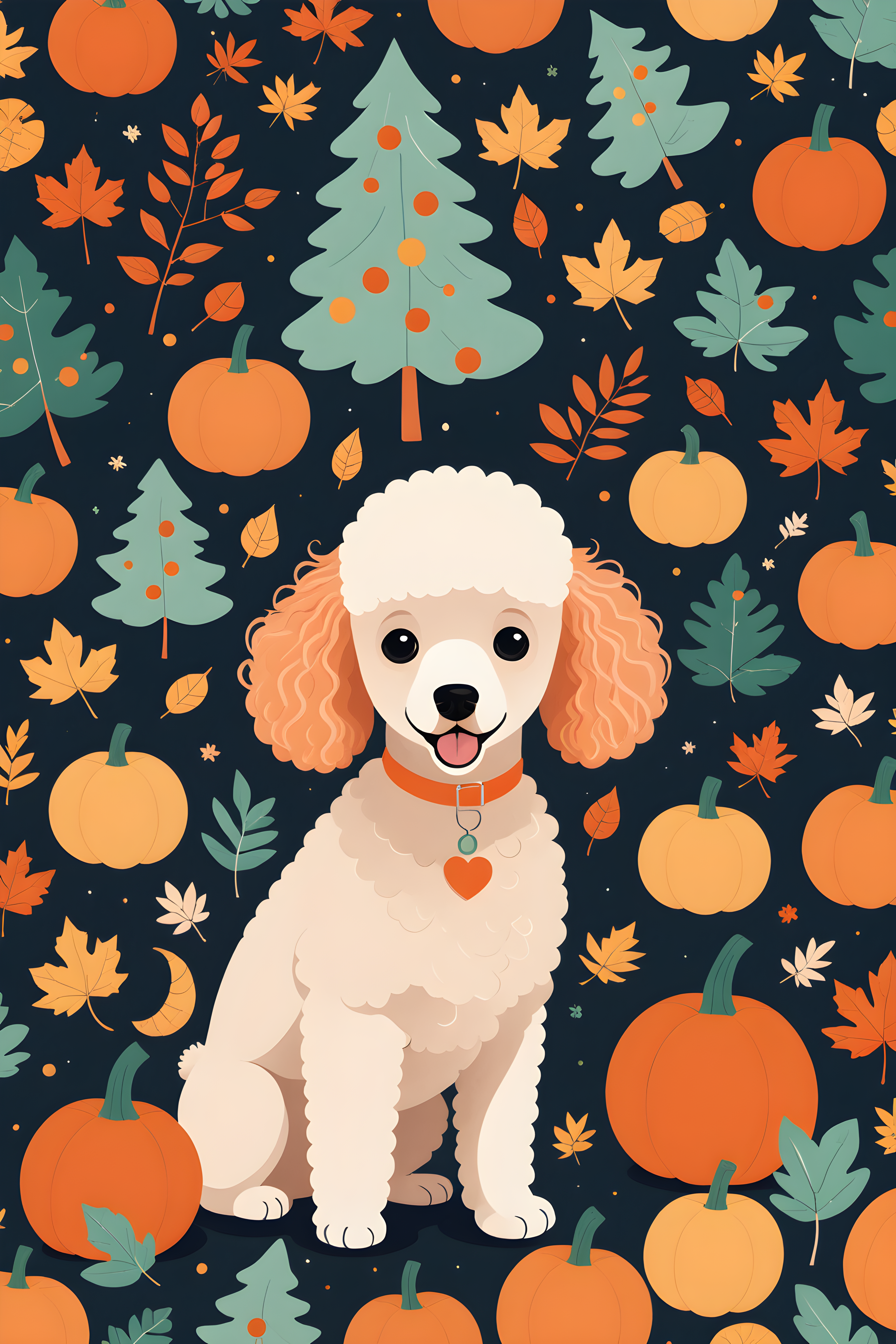 Flat Color Poodle — Cartoon / Kawaii (Seasonal)