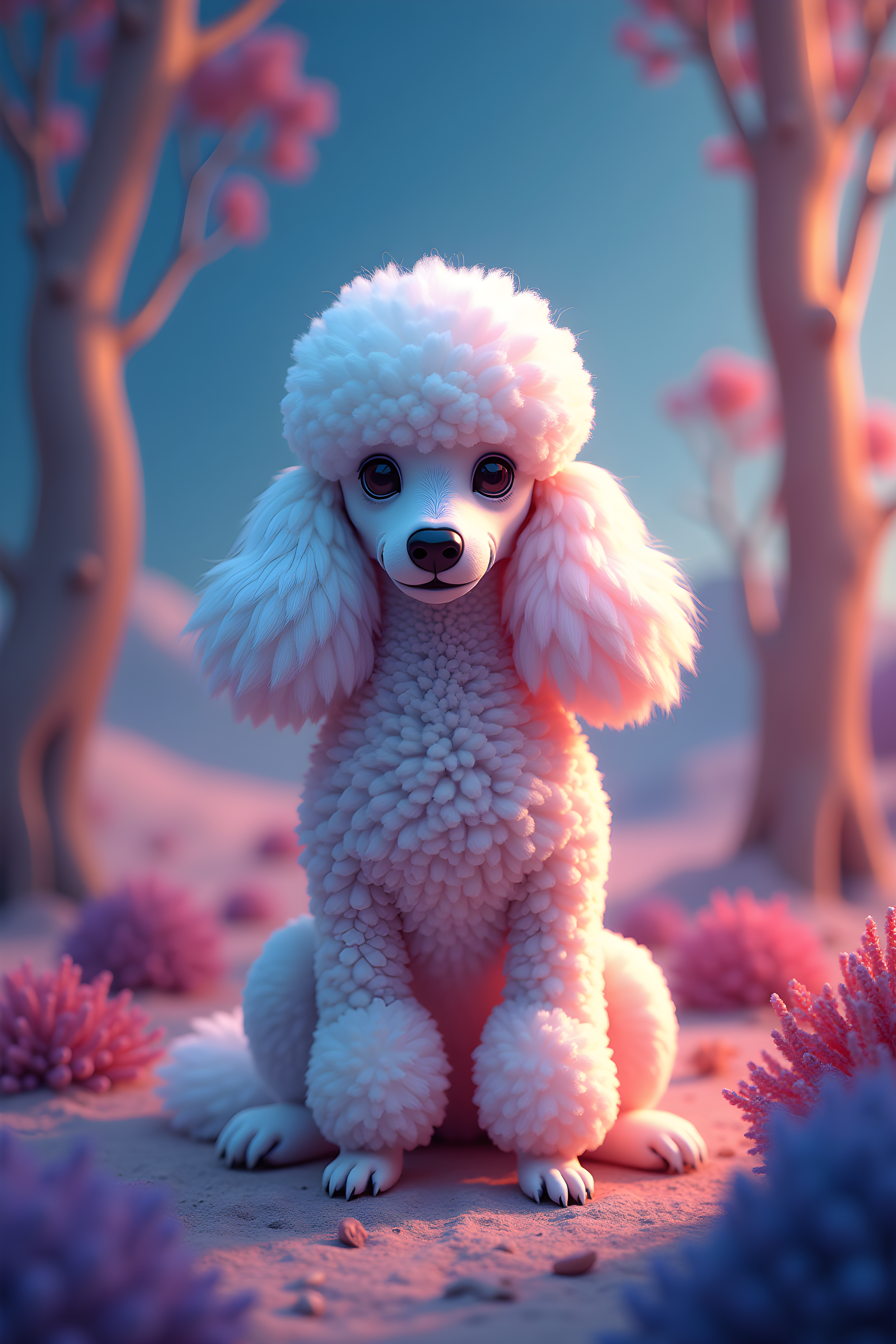 Flat Color Poodle — Hyper-Realistic (Fantasy)